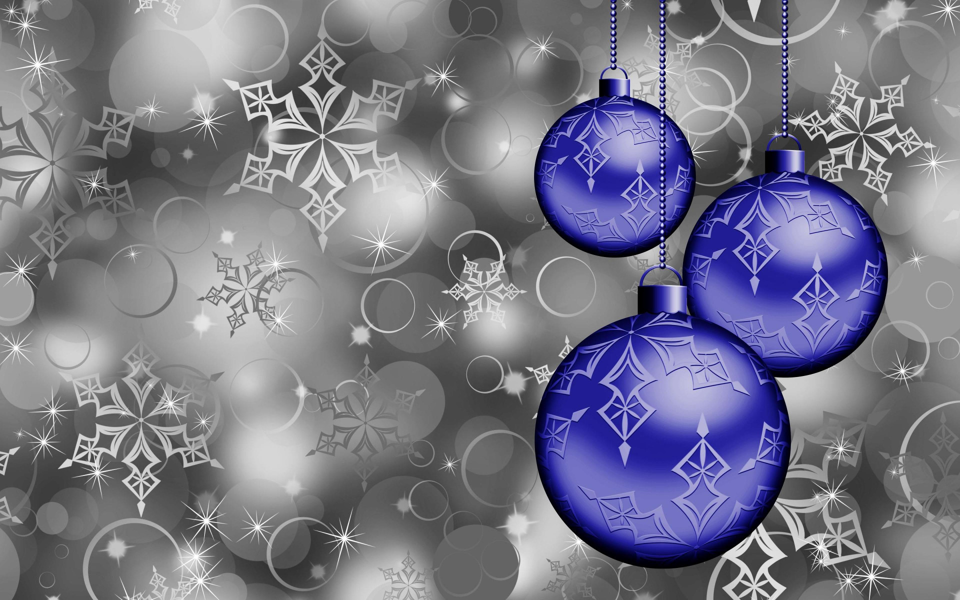 1920x1200 Feiertage - Weihnachten KÃ¼nstlerisch Christmas Ornaments Blau Silver  Sparkles Snowflake Wallpaper