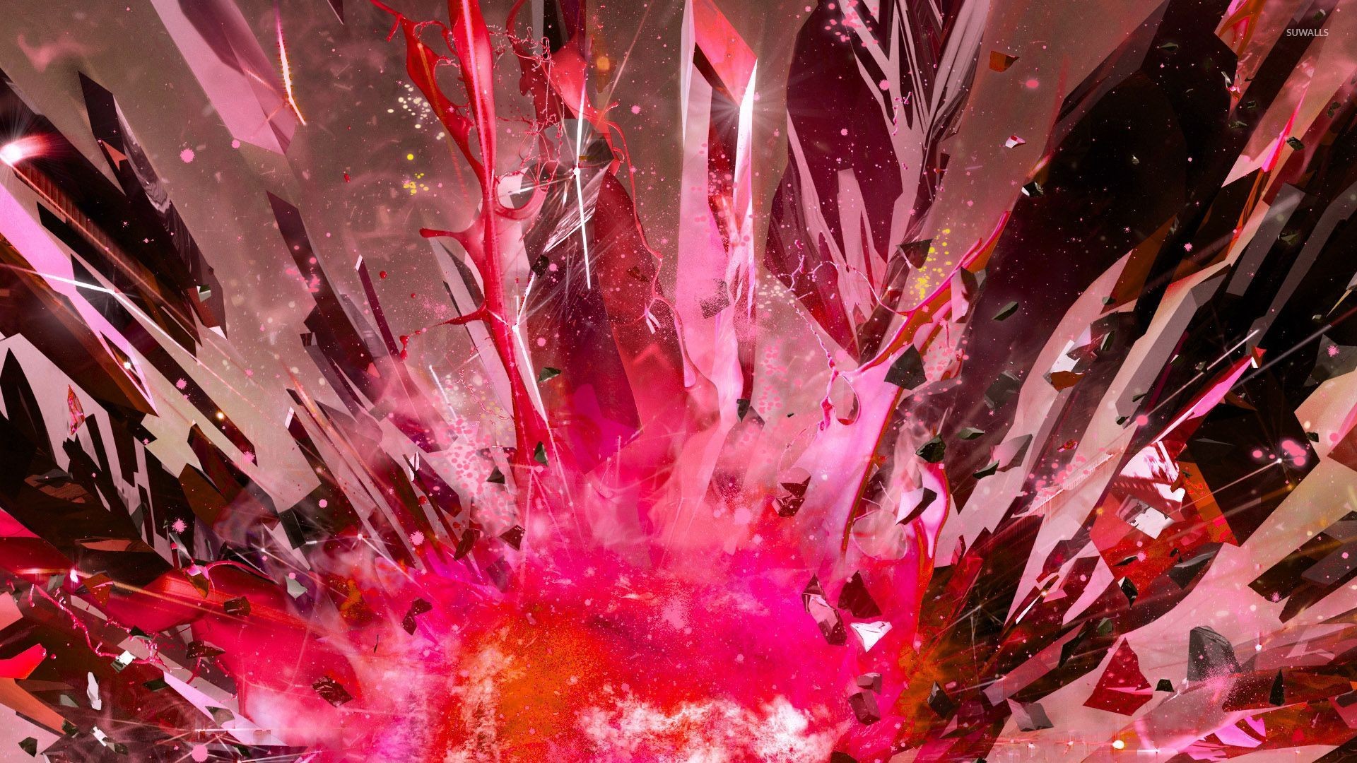 1920x1080 Pink exploding crystals wallpaper  jpg