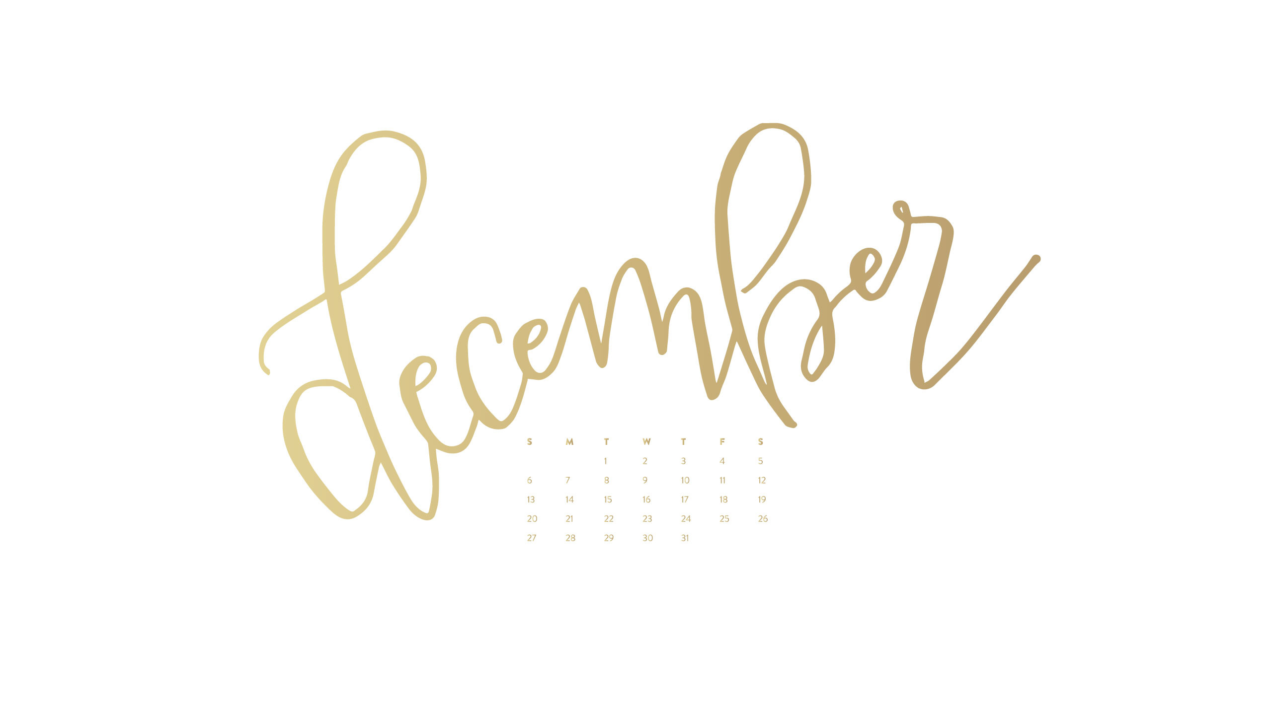 2560x1440 Calendar Â· Happy December Â· Verse