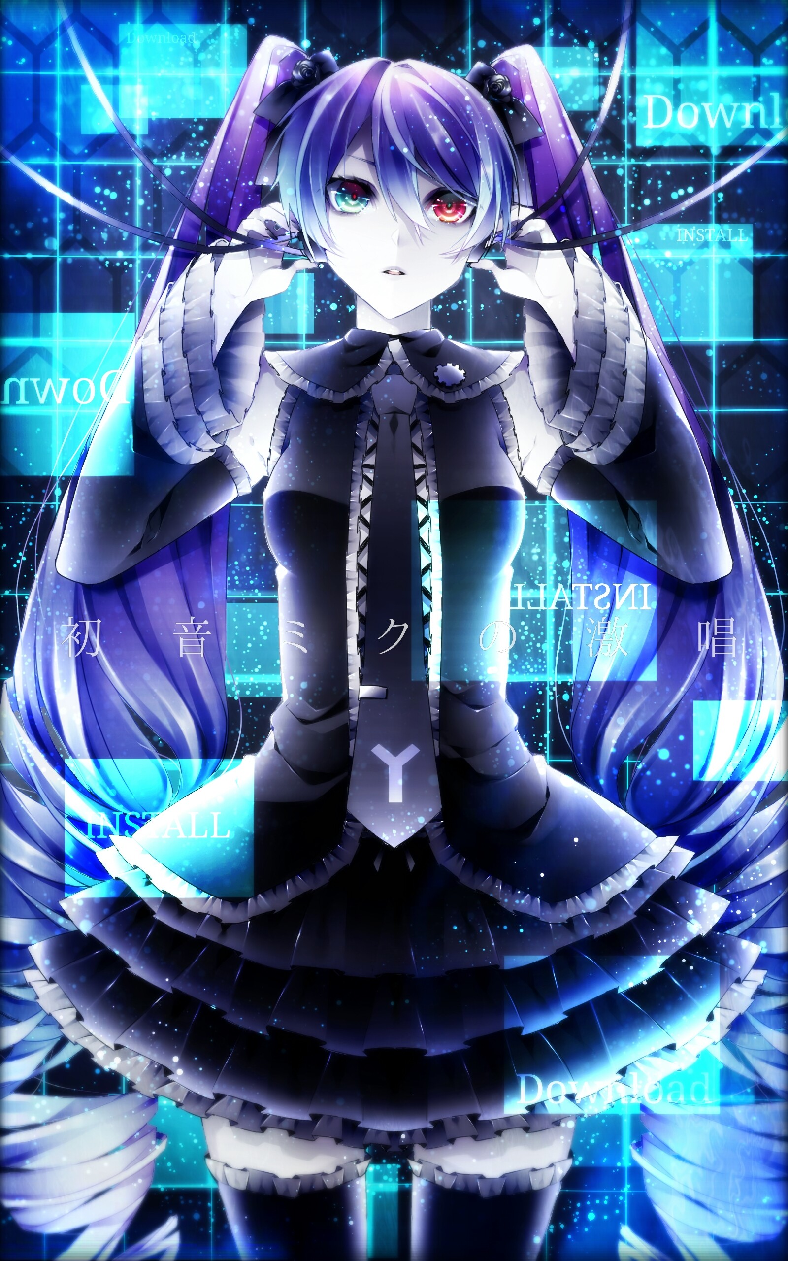 1600x2560 Tags: Anime, 1055 (Artist), Project DIVA 2nd, VOCALOID, Hatsune