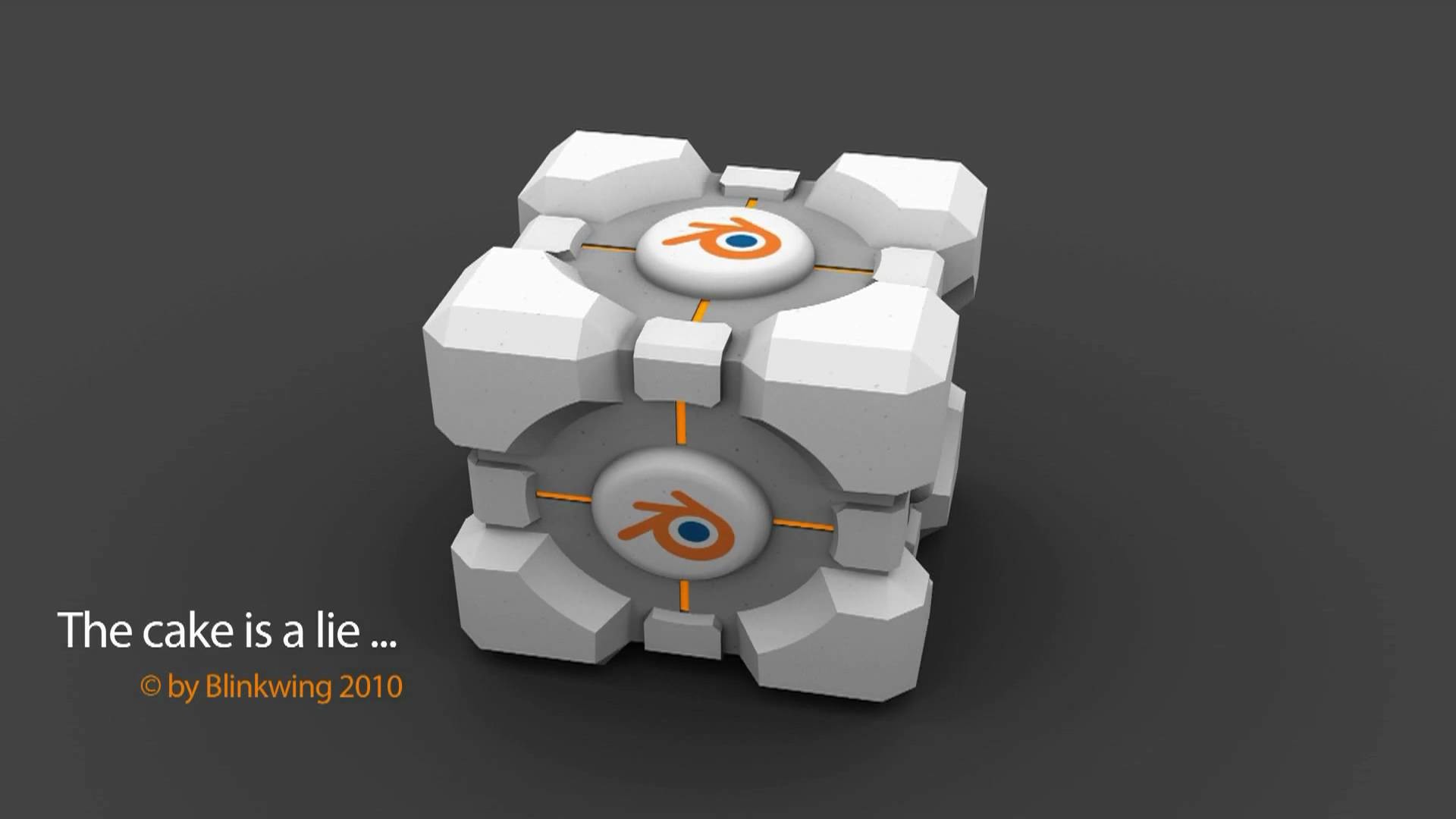 1920x1080 Weighted Companion Cube (Portal) - Blender 3D Model