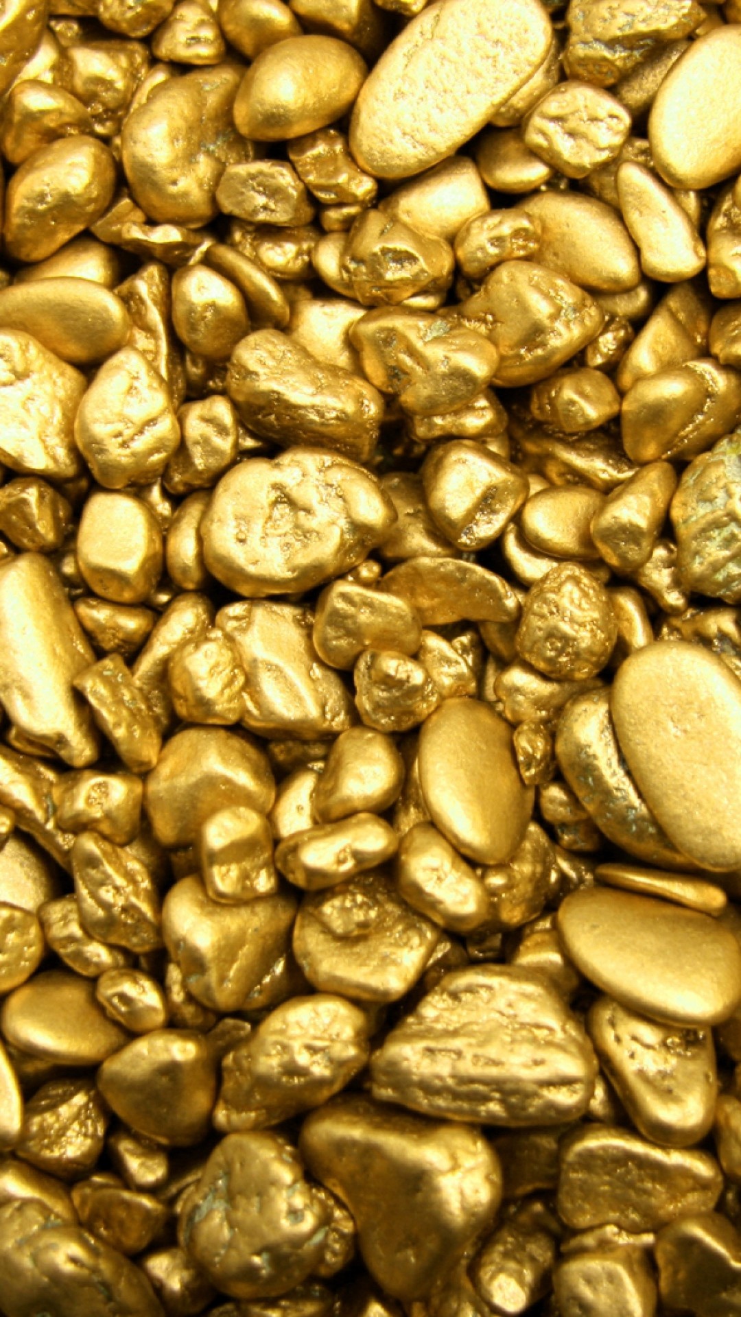 1080x1920 Preview wallpaper gold, stones, bullion, pebbles 