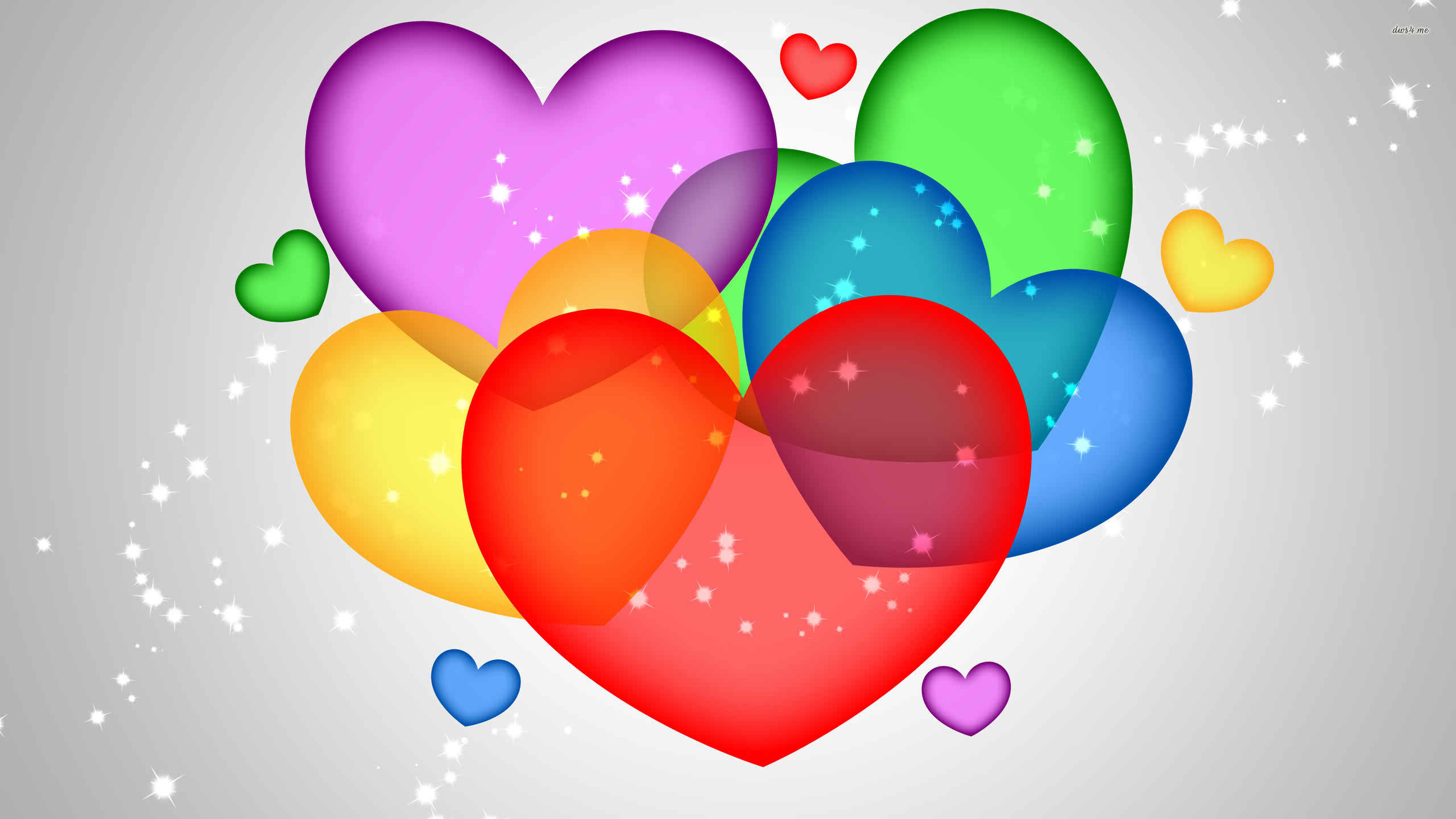2560x1440 Colorful Hearts Wallpaper 1080p #Owi