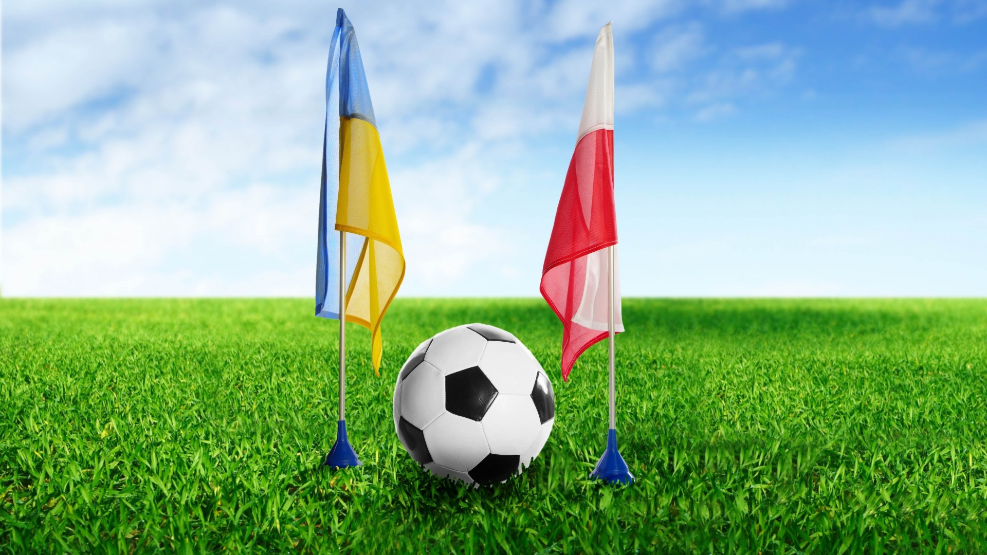 1920x1080 ... Background Full HD 1080p.  Wallpaper football, ukraine,  poland, ball, grass, flags