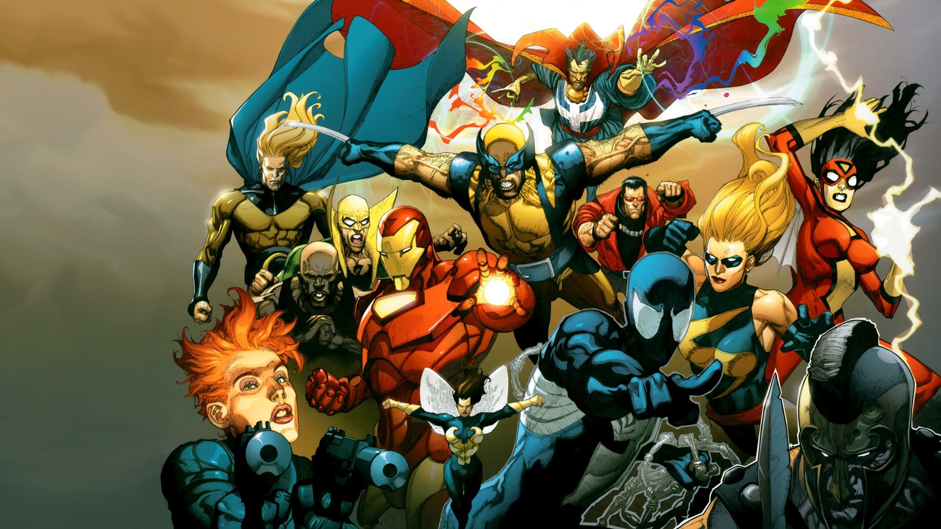 1920x1080 Comics - Marvel Comics Wolverine Iron Man Iron Fist Wallpaper