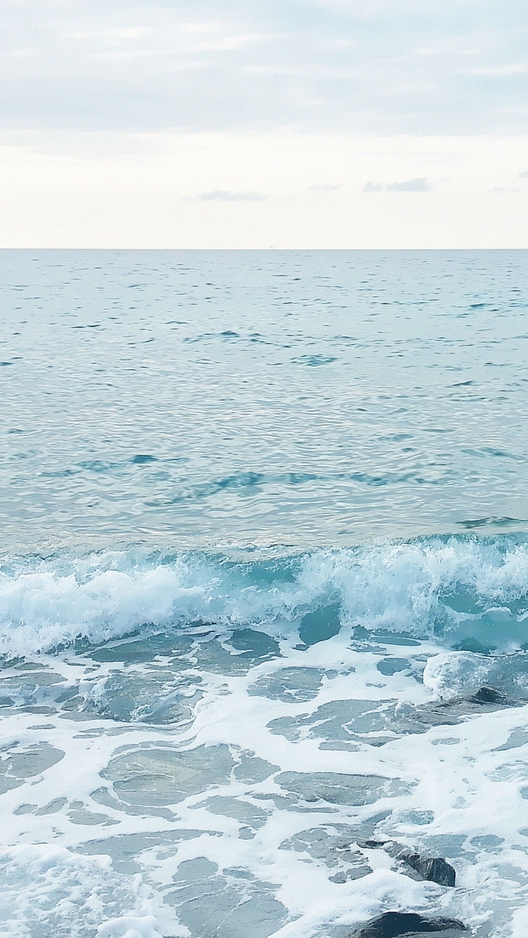 1080x1920 Download Blue Ocean Waves Sea Foam iPhone 6+ HD Wallpaper