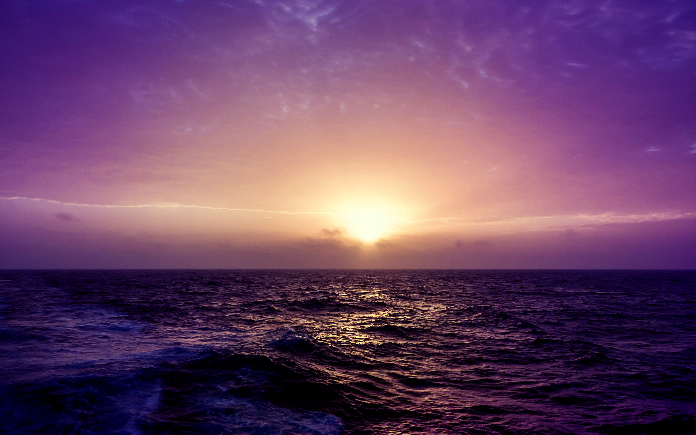 2880x1800 Purple Sea Sunset