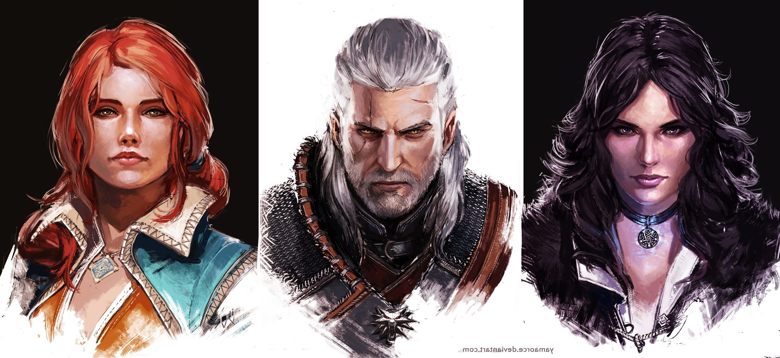 2609x1200 The Witcher 3: Wild Hunt, Geralt Of Rivia, Yennefer Of Vengerberg, Triss  Merigold Wallpapers HD / Desktop and Mobile Backgrounds