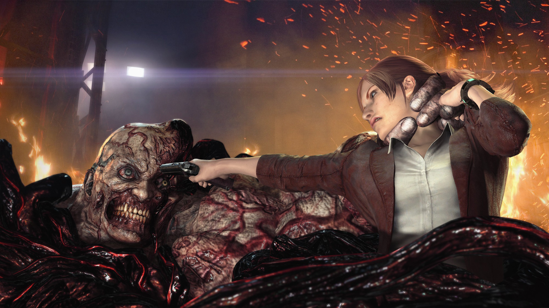 1920x1080 Claire kontra Nemesis. Wallpaper from Resident Evil: Revelations 2