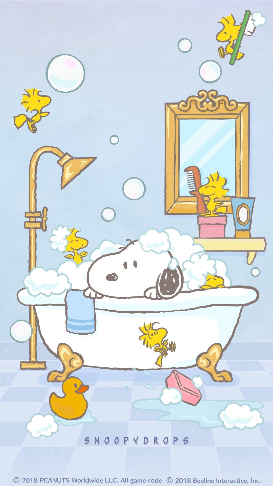 1080x1920 Bath time for Snoopy. #snoopy