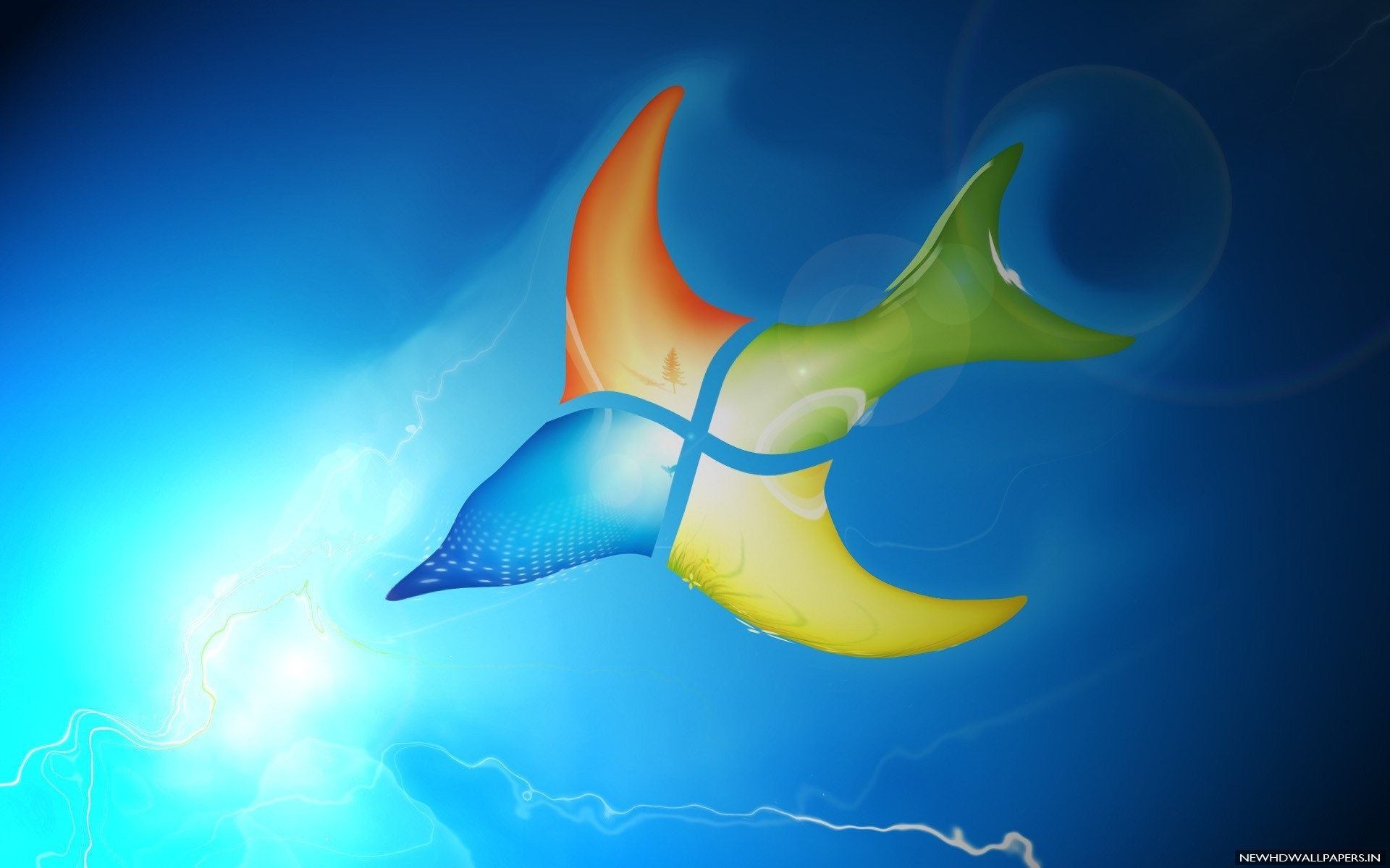 1920x1200 Windows New Fish Style Logo Background