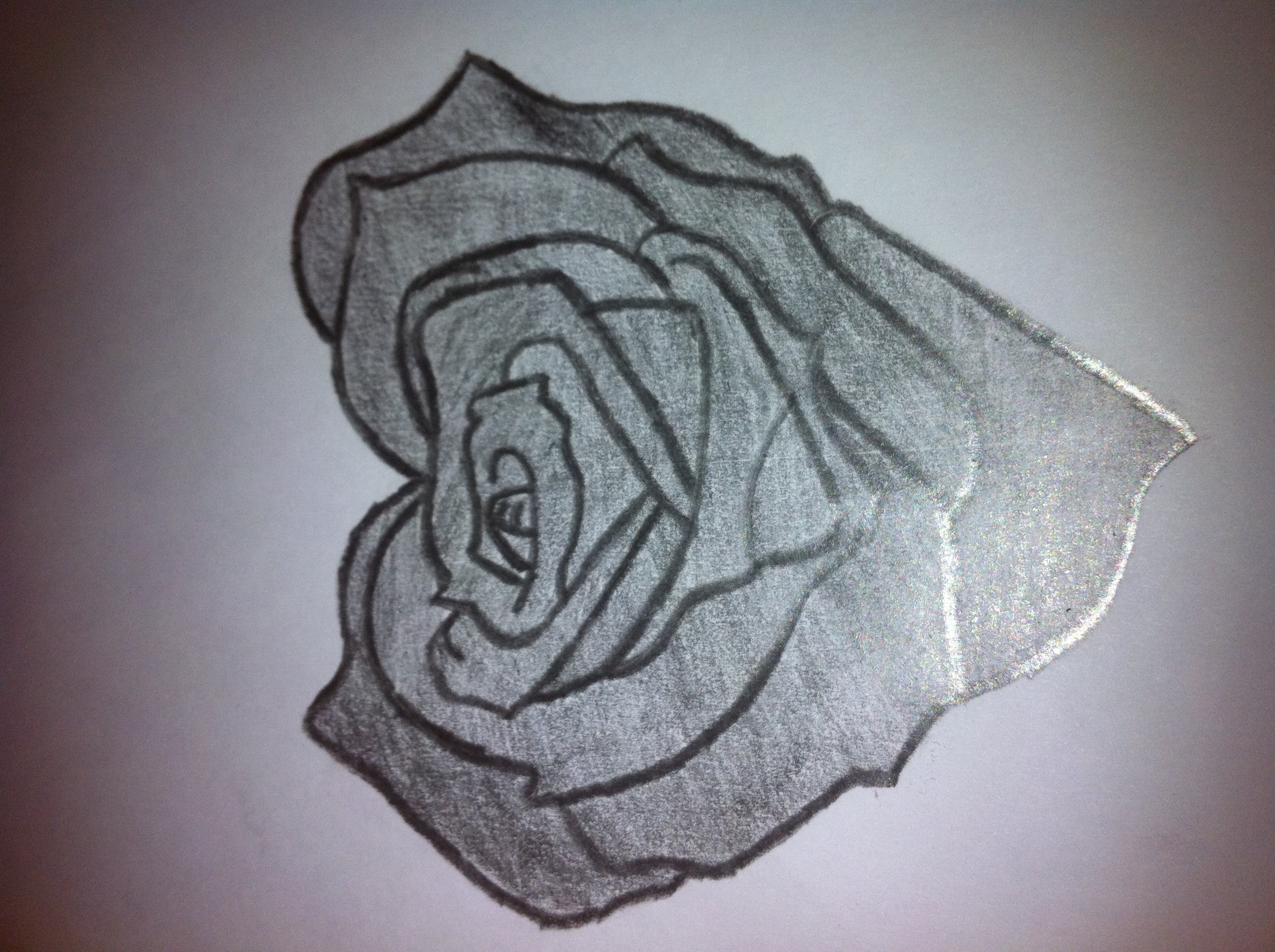 2592x1936 Pencil Drawings of Hearts Love | Heart Shaped Rose Drawing .