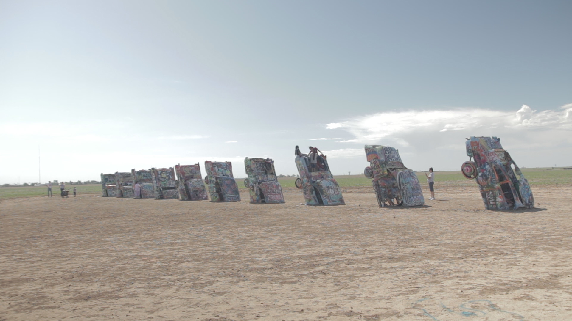 1920x1080 The upturned cars of Cadillac Ranch, TX