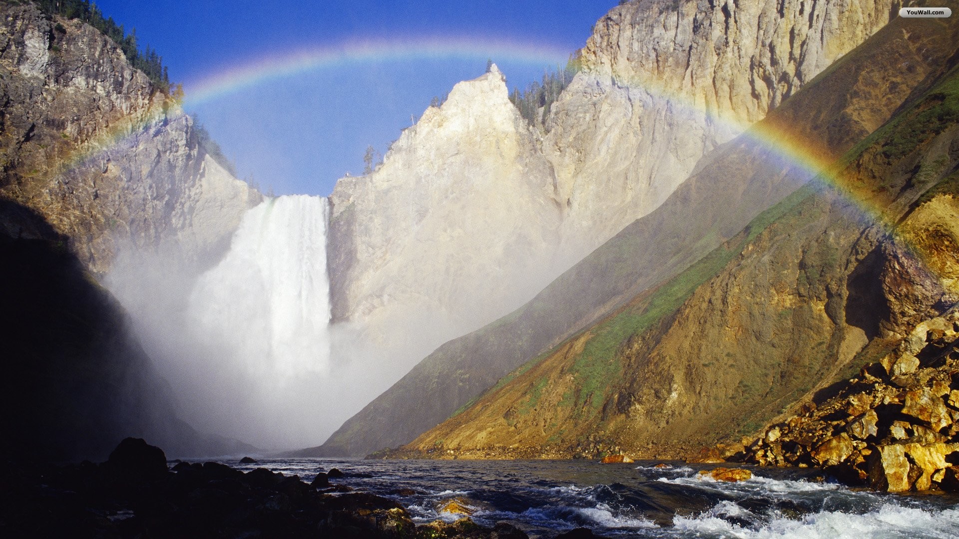 1920x1080 Waterfall Rainbow Wallpaper