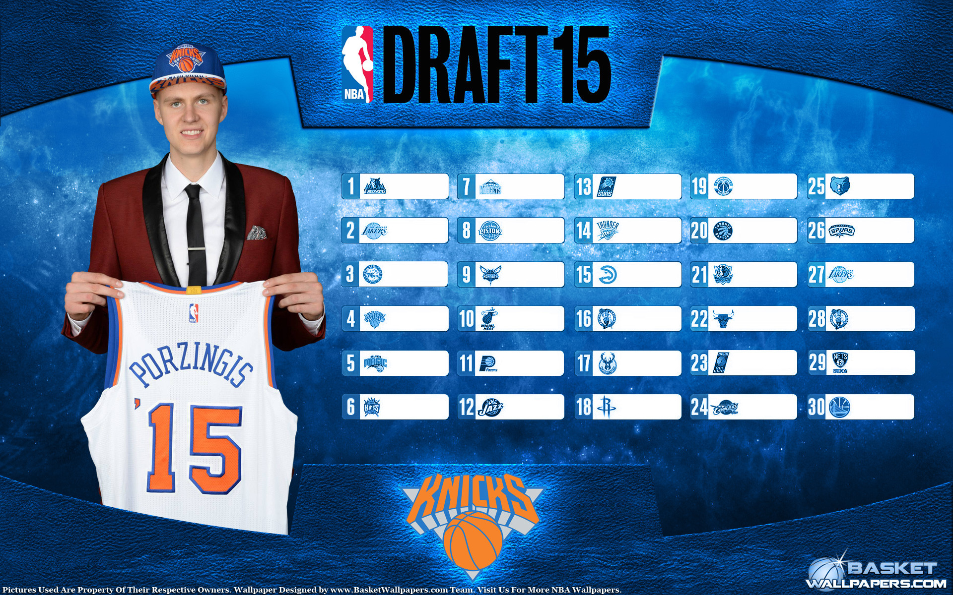 1920x1200 Kristaps Porzingis Knicks 2015 NBA Draft Wallpaper | Basketball .
