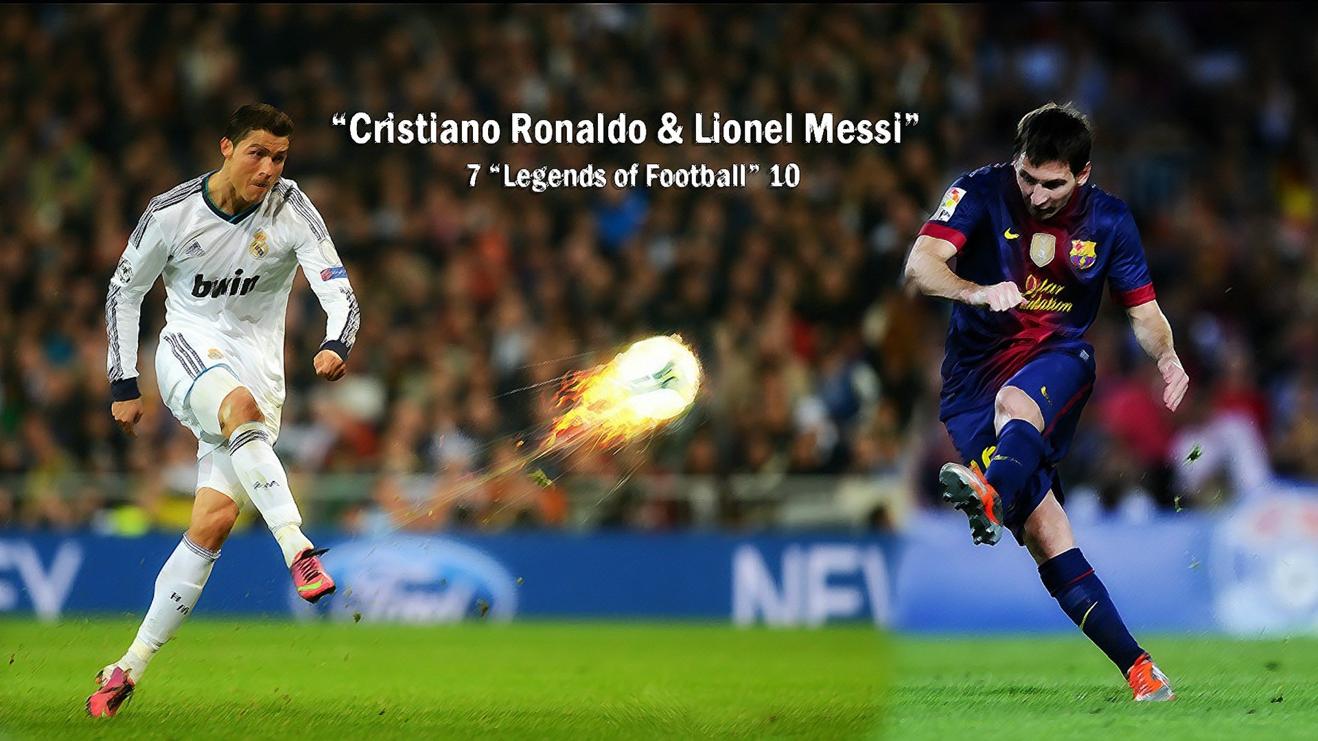 1920x1080 Cristiano Ronaldo with Lionel Messi - Ball on Fire Wallpaper - MegaSoccer  Blog
