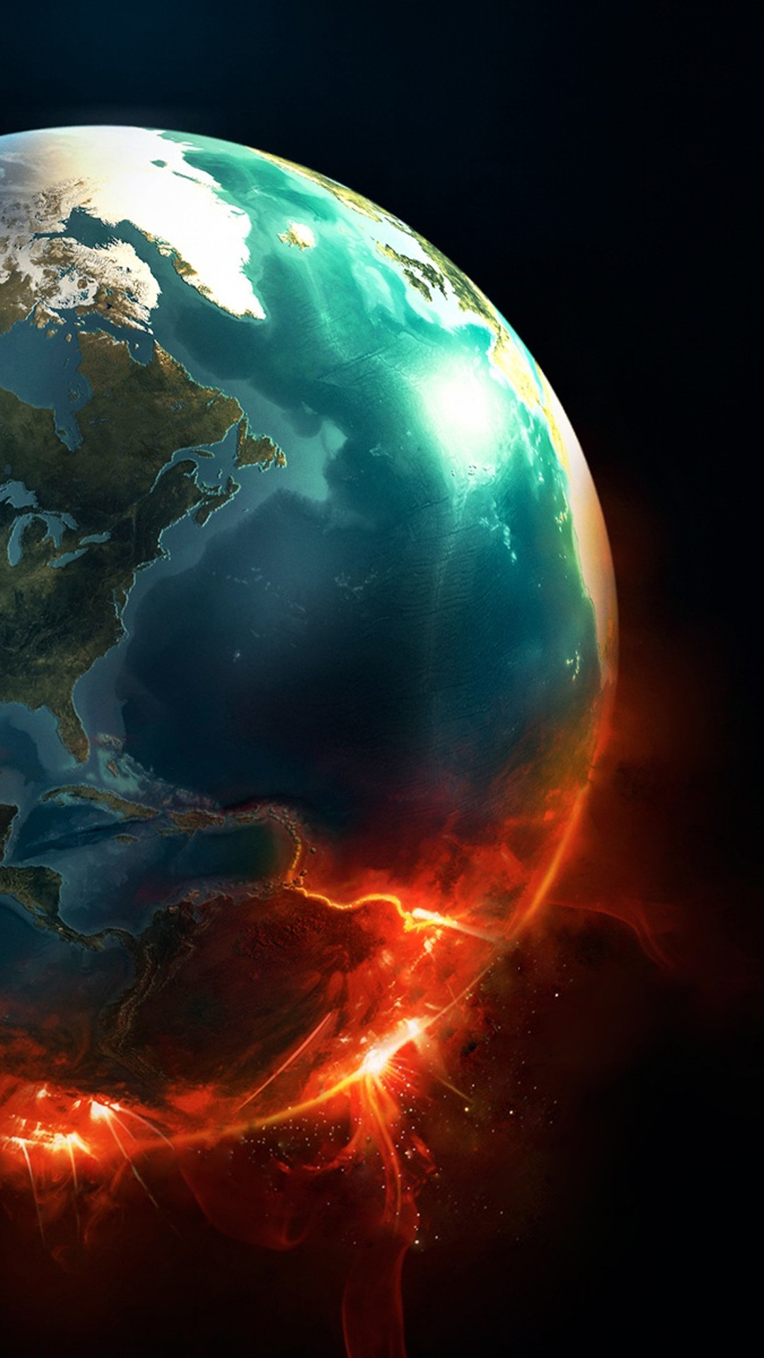 1080x1920 Earth Planet Explosion Android Wallpaper