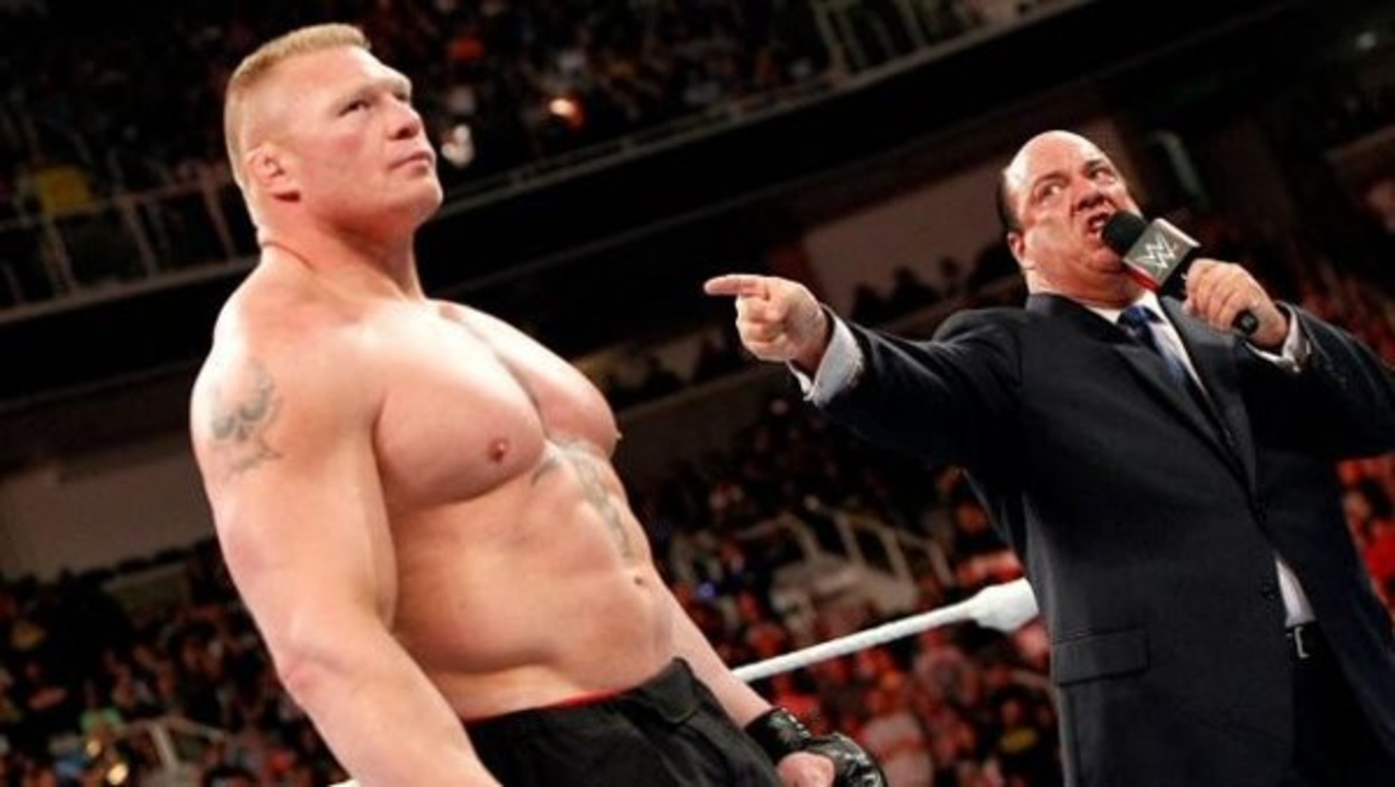2000x1129 Brock Lesnar vs Goldberg Face to Face signing WWE RAW 19112016 http://ift