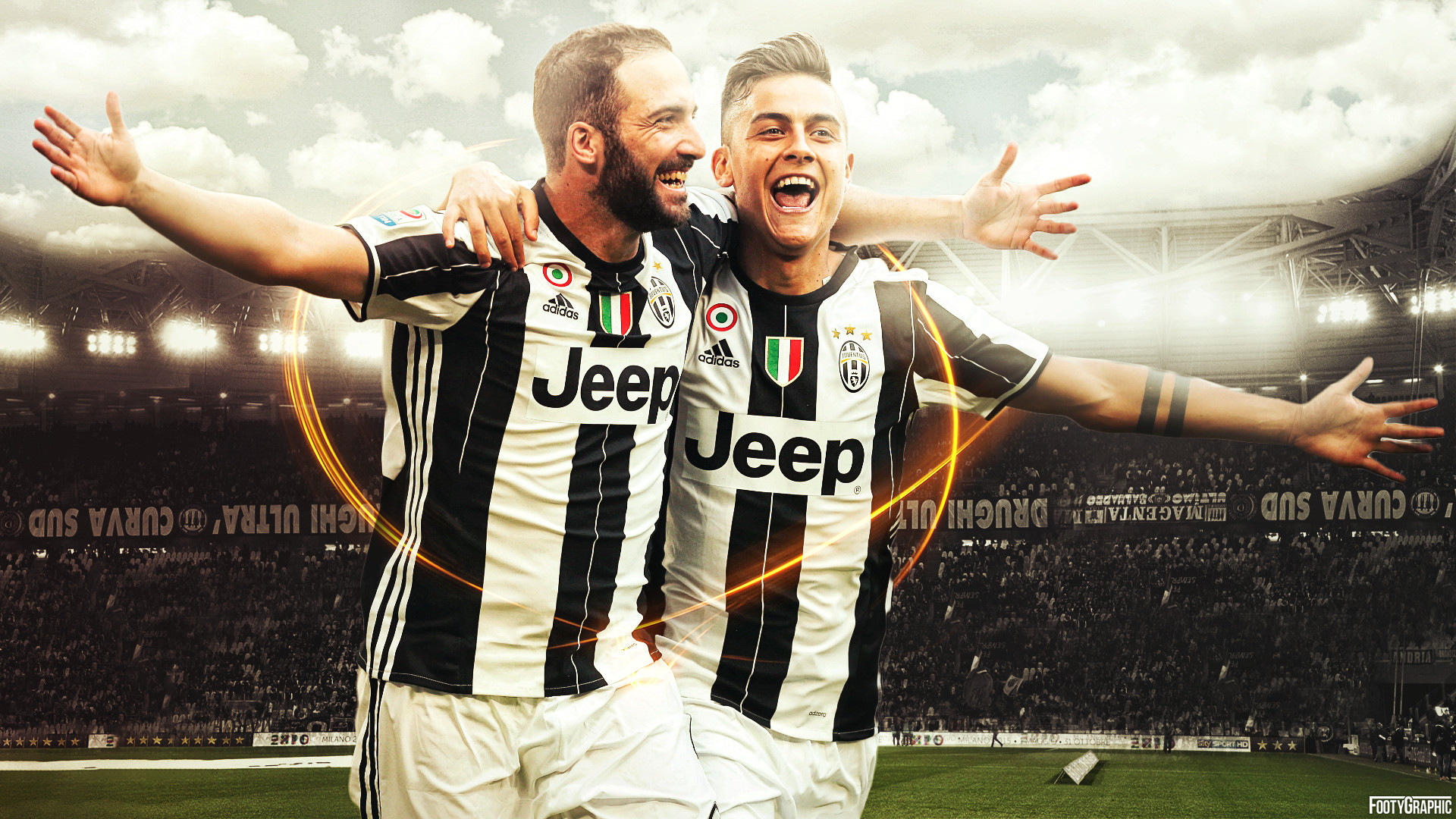 1920x1080 Desktop wallpaper of Argentinian Juventus duo, Gonzalo Higuain and Paulo  Dybala