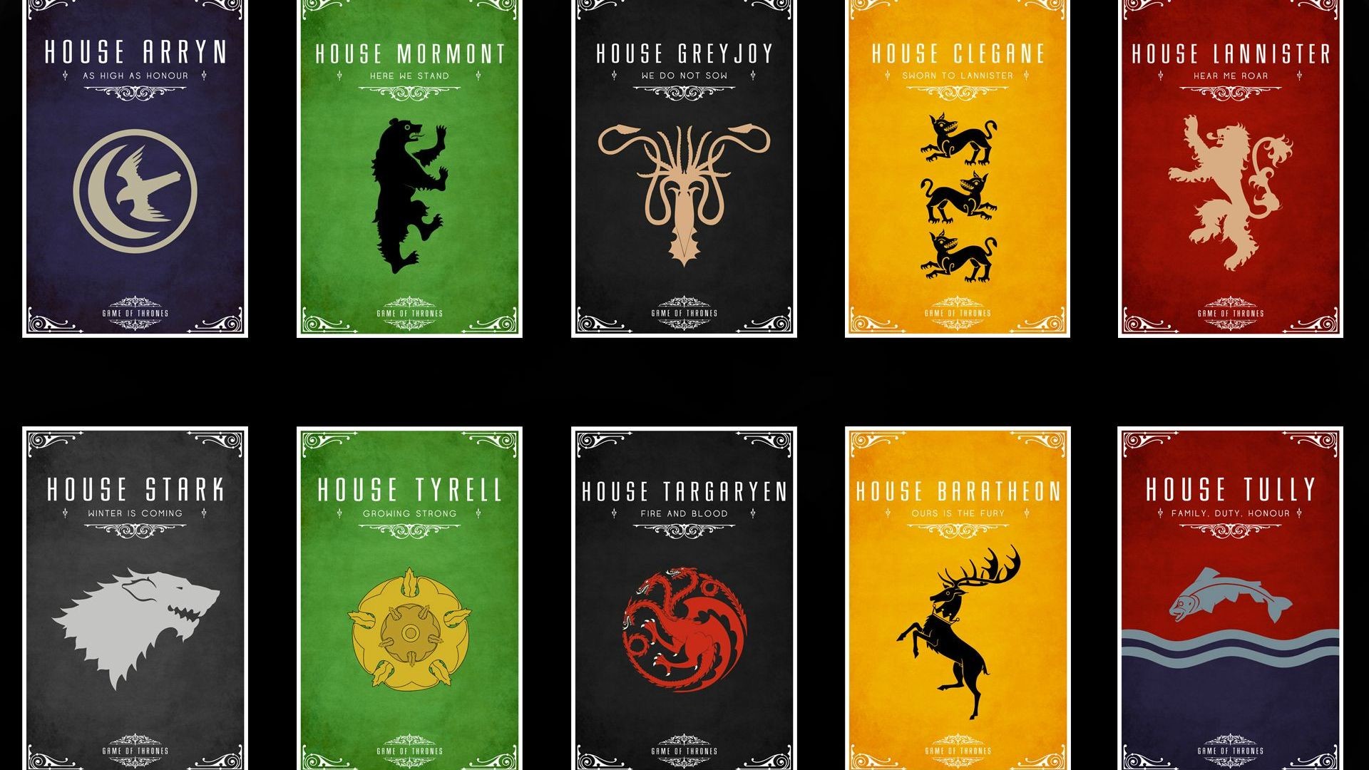 1920x1080 Game of Thrones houses HD Wallpaper  Game ...