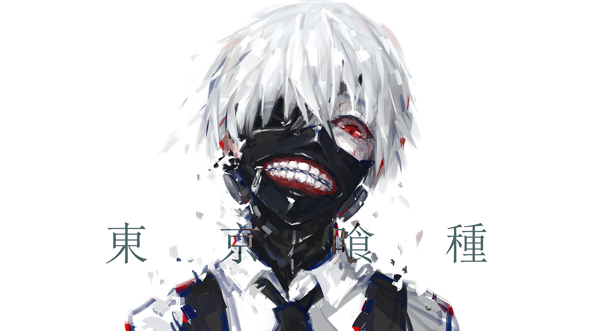 2048x1152 Pictures Tokyo Ghoul Young man Anime Masks 