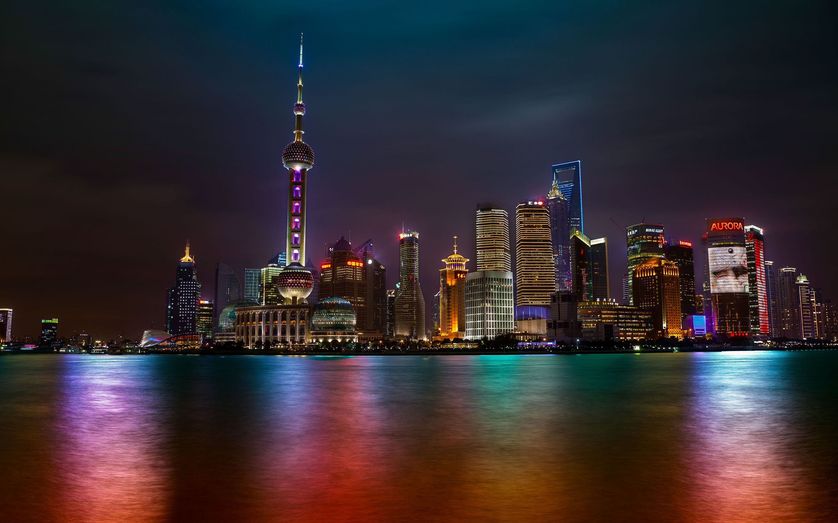 2880x1800 Shanghai buildings citiesarchitecturecityscapes hdr night lights skysrapers  scenic #1