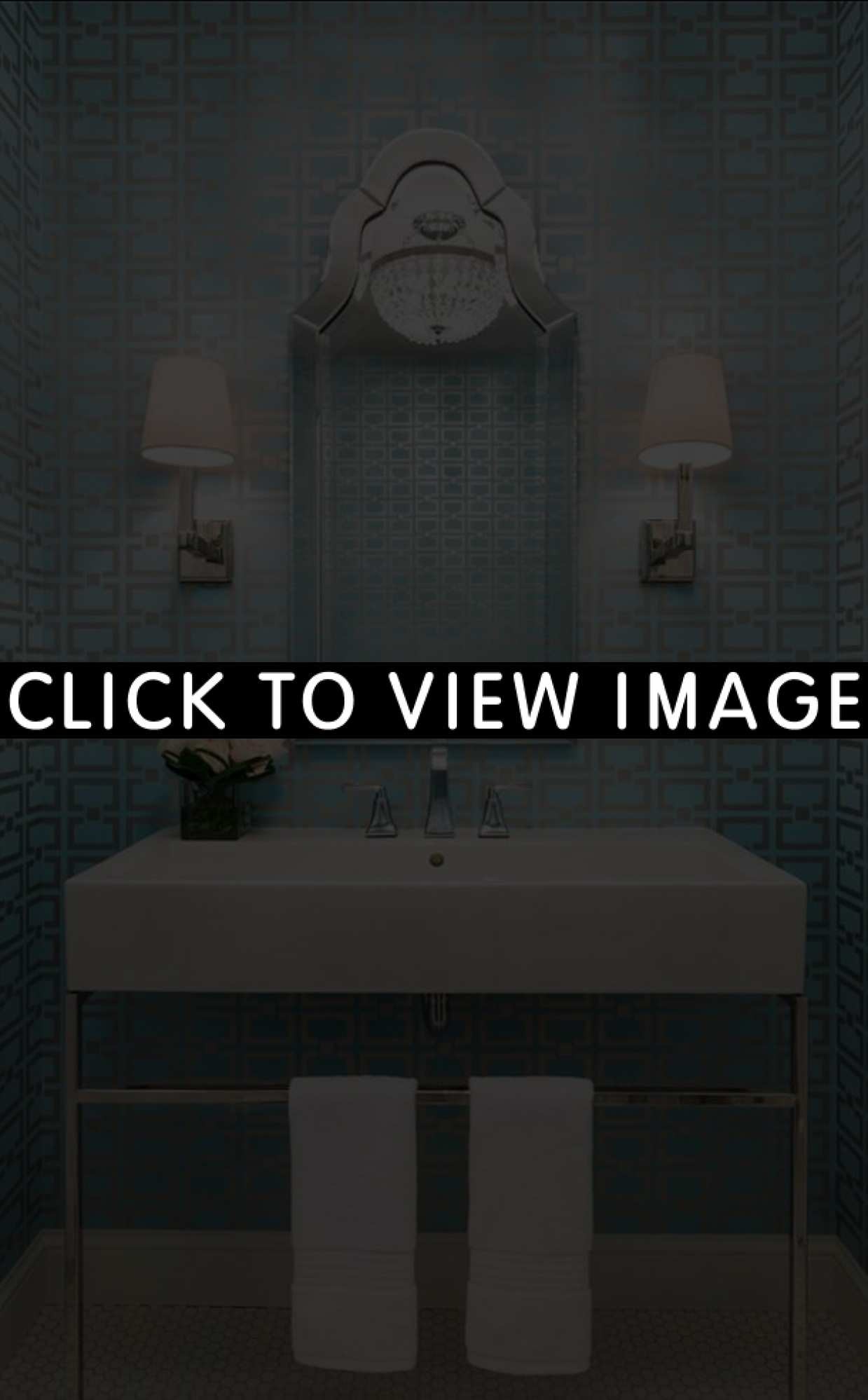 1239x1998 Save powder room decorating ideas with pale blue metallic wallpaper picture  ...