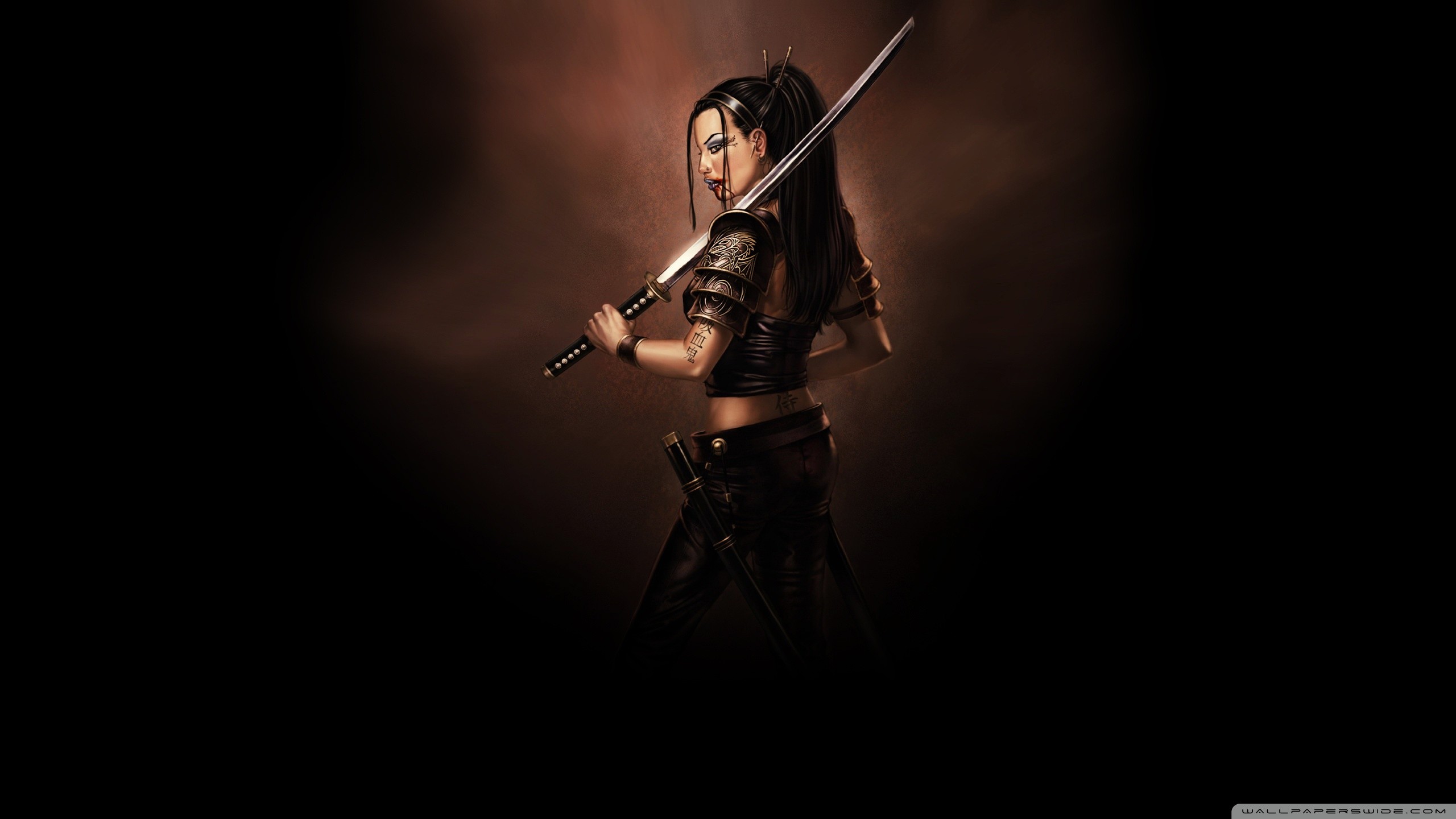 2560x1440 Female Samurai Warrior wallpaper