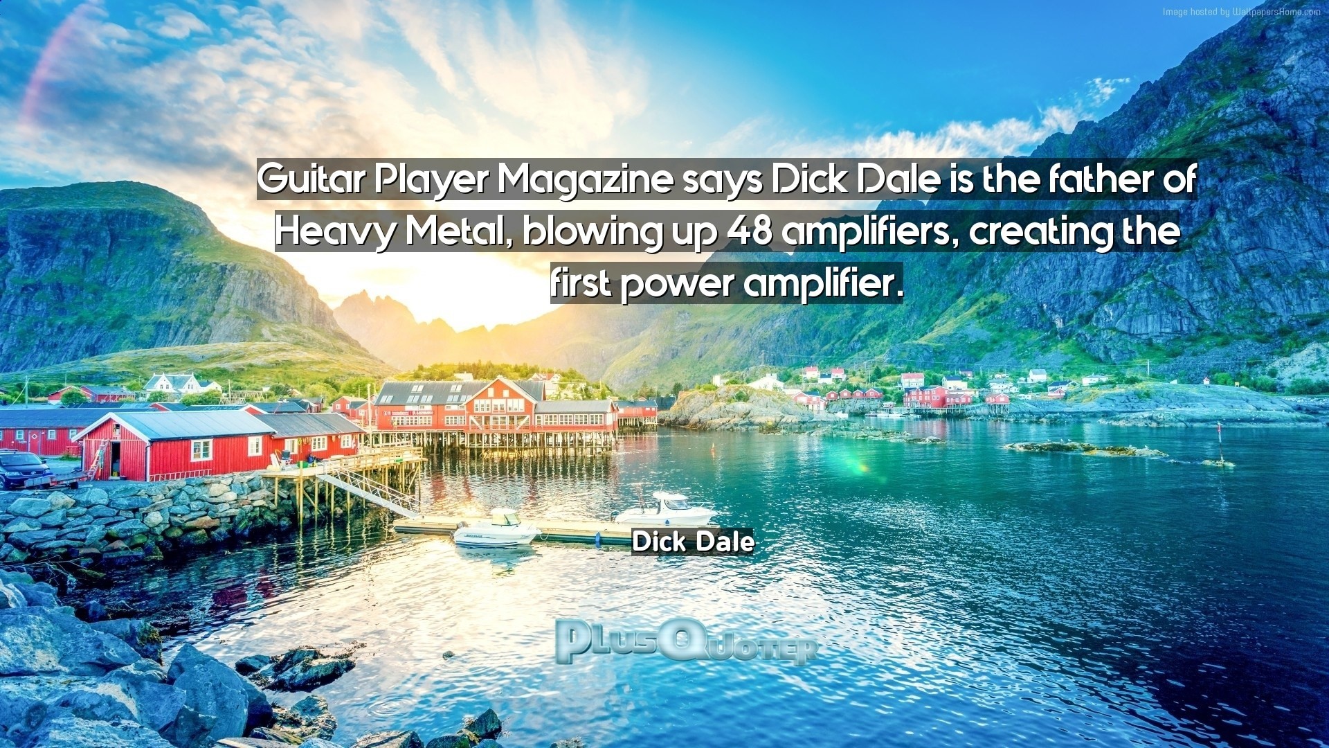 1920x1080 Download Wallpaper with inspirational Quotes- "Guitar Player Magazine says  Dick Dale is the father