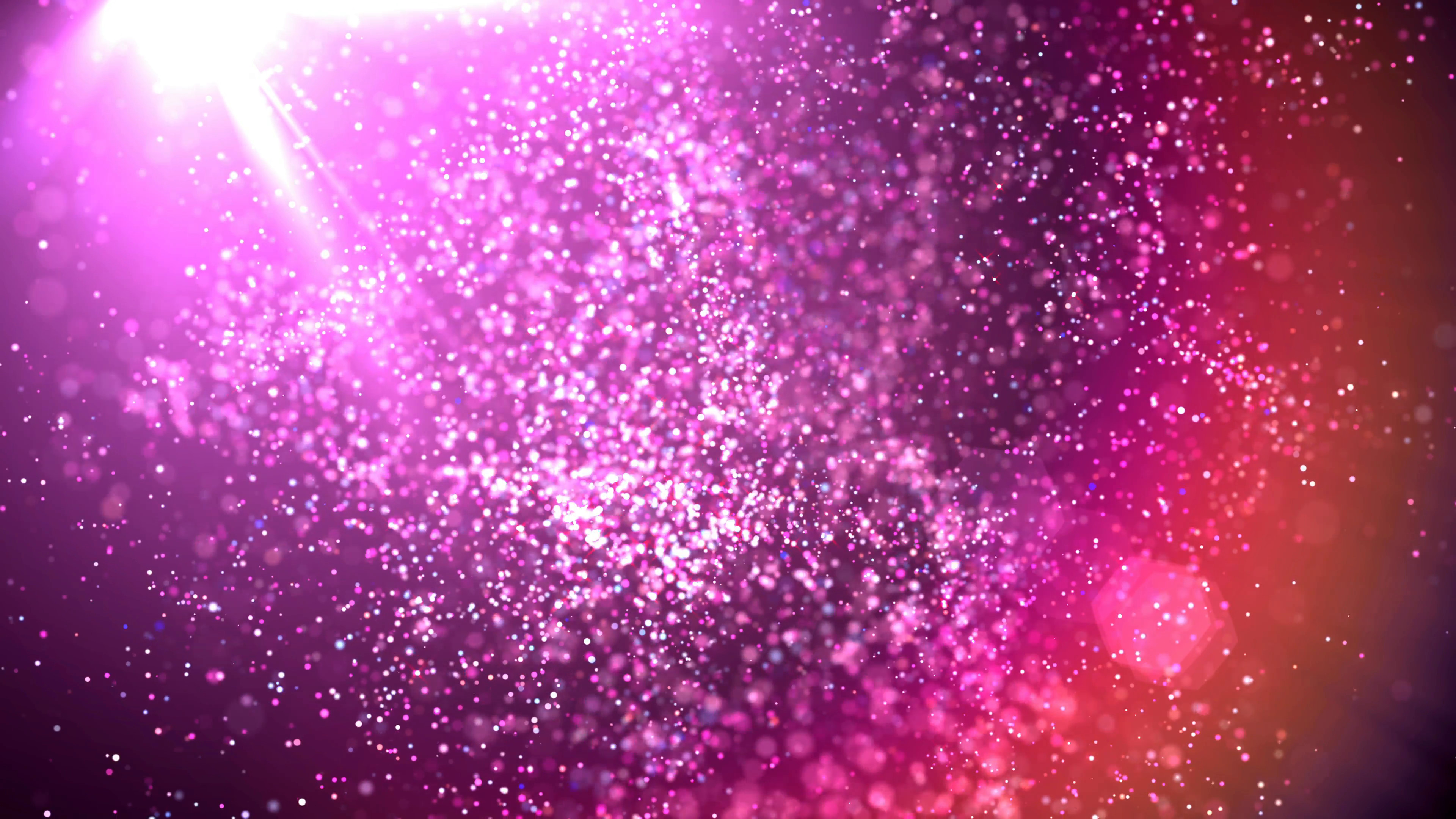 3840x2160 Girly Background - Pink Glitter Particle Sparkle Loop