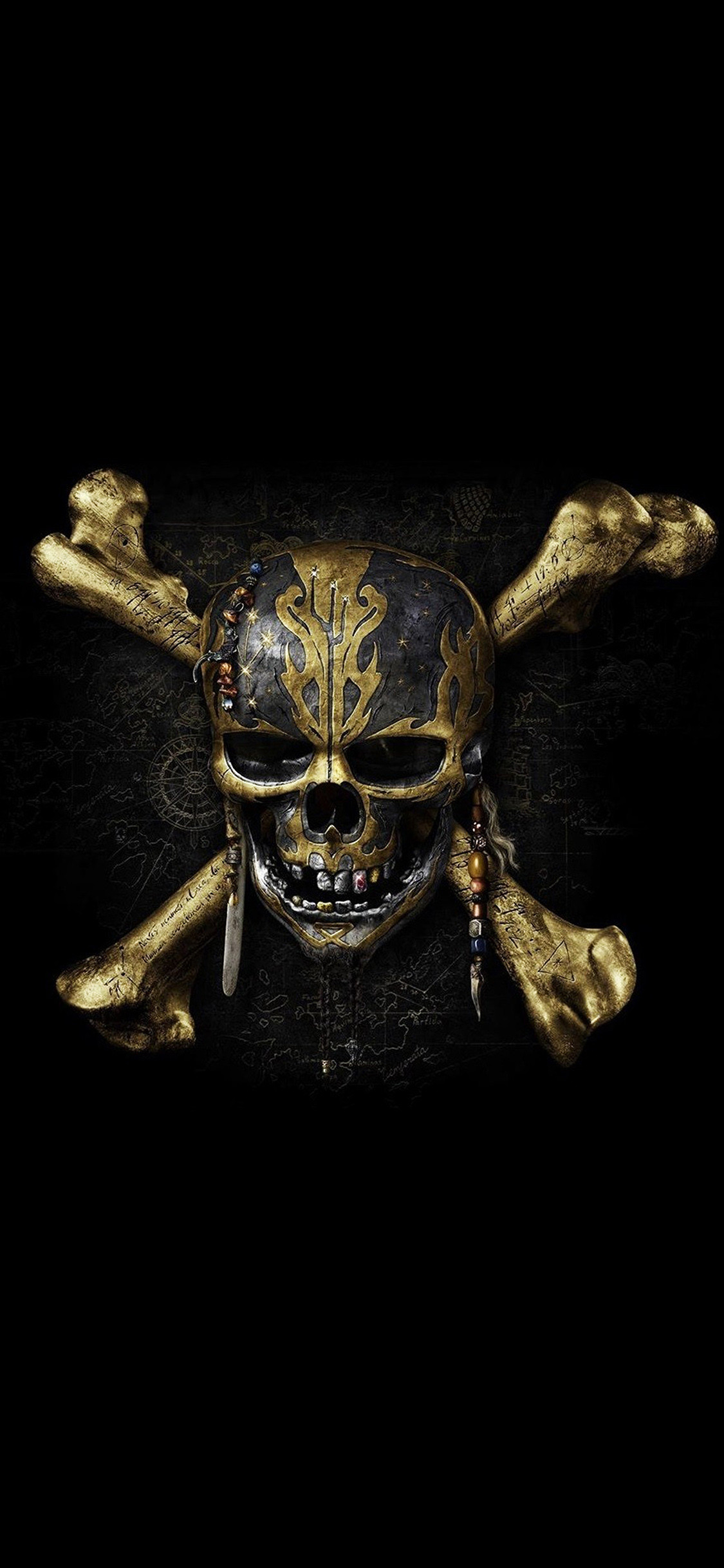1125x2436 iPhoneXpapers.com | iPhone X wallpaper | at83-pirates-dark-skull-art -illustration
