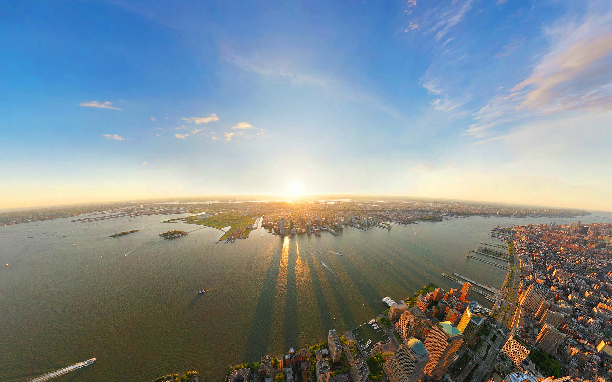 2560x1600 New york city sunrise panorama