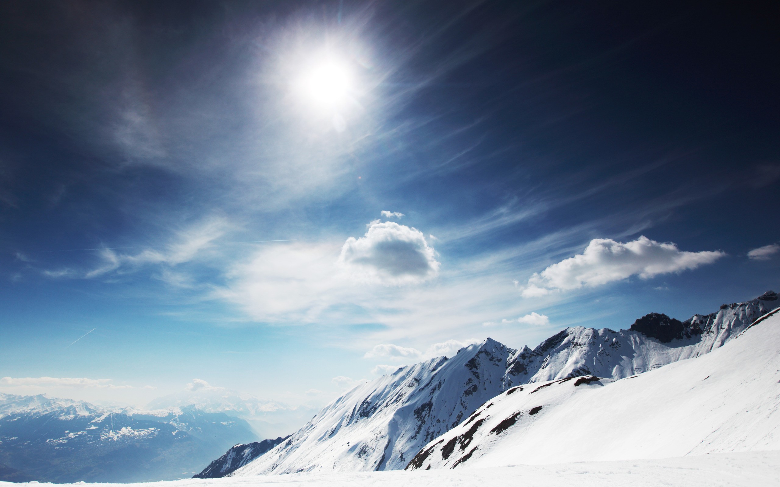 2560x1600 Sunny Snowy Mountains Sunny Snowy Mountains Wallpapers | HD Wallpapers