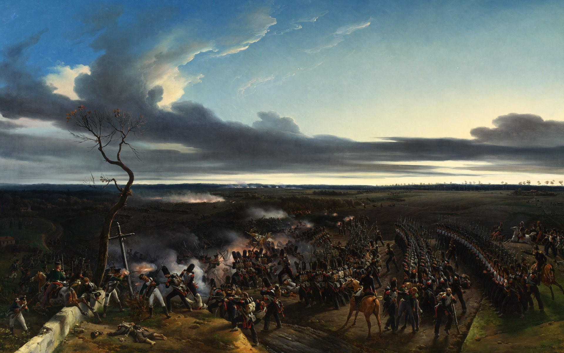 1920x1200 painting, Battle, Armies, France, Classic Art, Soldier, Clouds Wallpaper HD