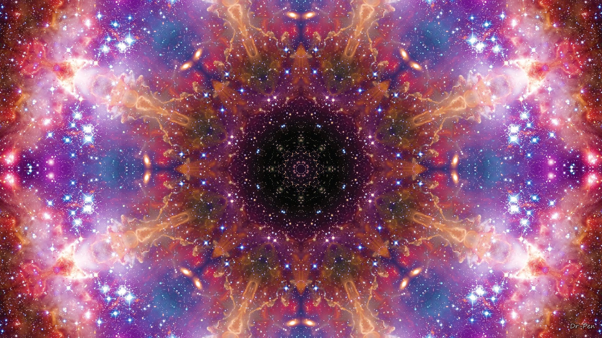 1920x1080 Abstract - Pattern Purple Artistic Manipulation Digital Abstract Mandala  Space Galaxy Wallpaper