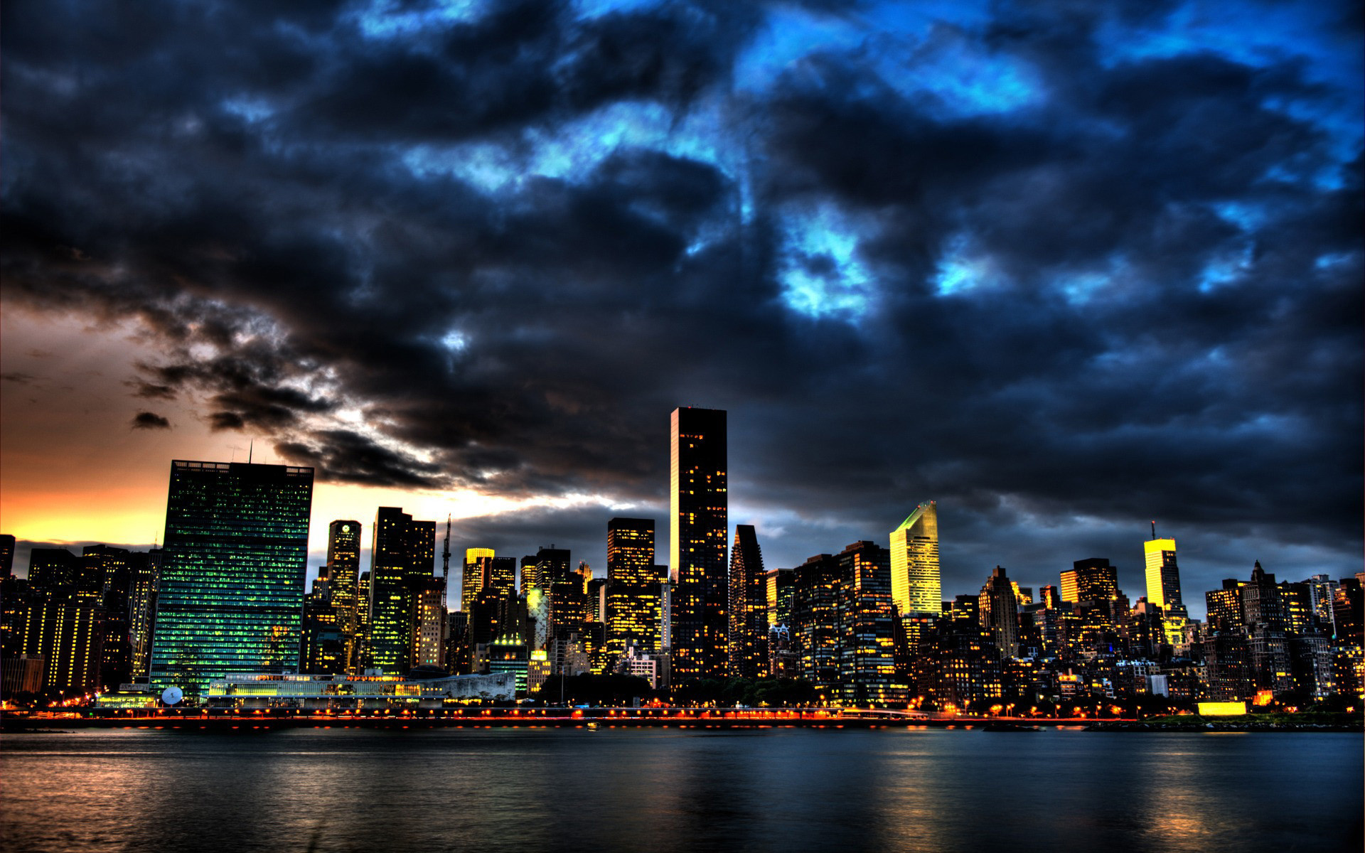 1920x1200  New York Skyline at Night Wallpaper HD 5 City High Resolution  Wallpaper Full…