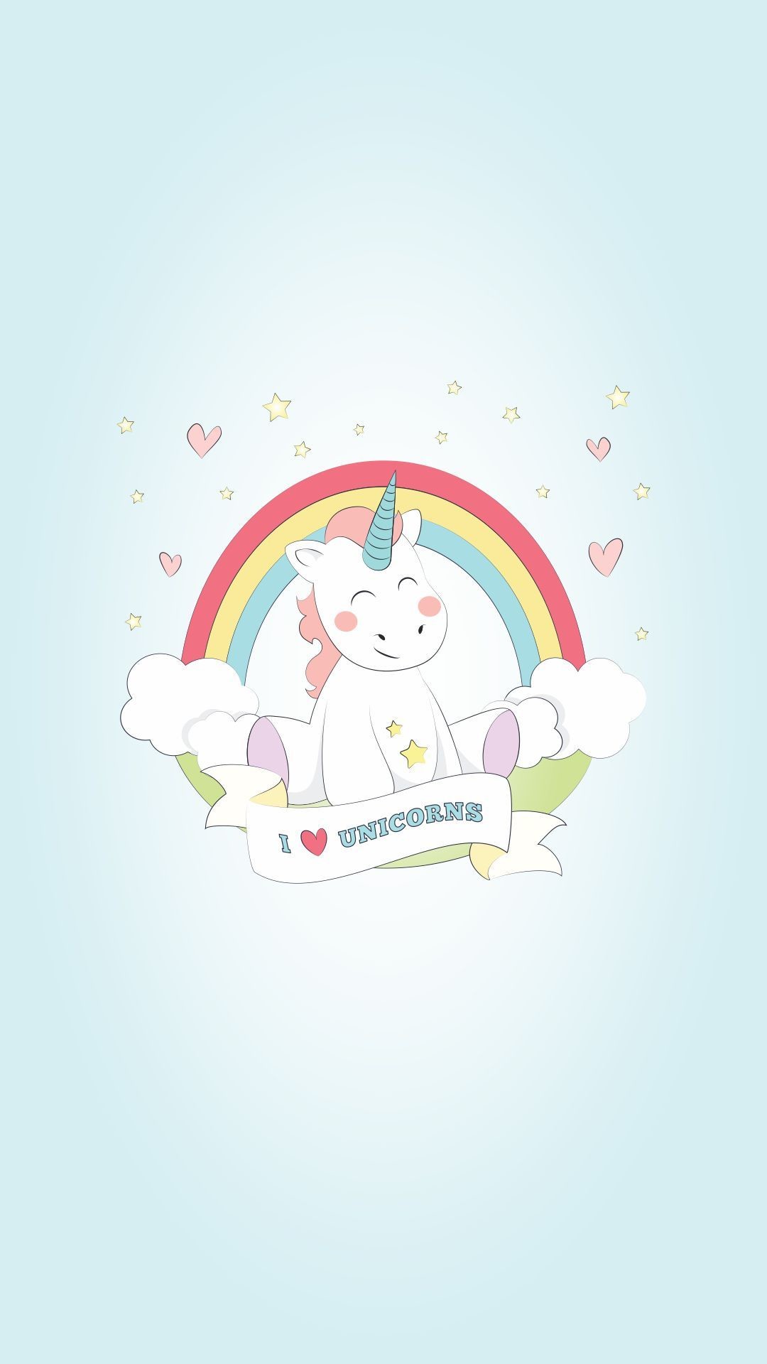 Cutest pink unicorn iPhone wallpaper in iOS 7 colors  riWallpaper