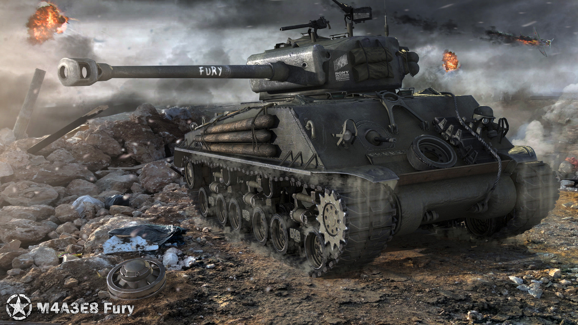 1920x1080 Images World of Tanks Tanks M4A3E8 Fury Games  WOT