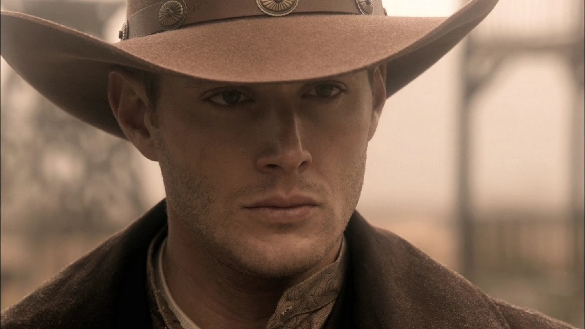 2048x1152 supernatural dean winchester jensen ackles cowboy hat view