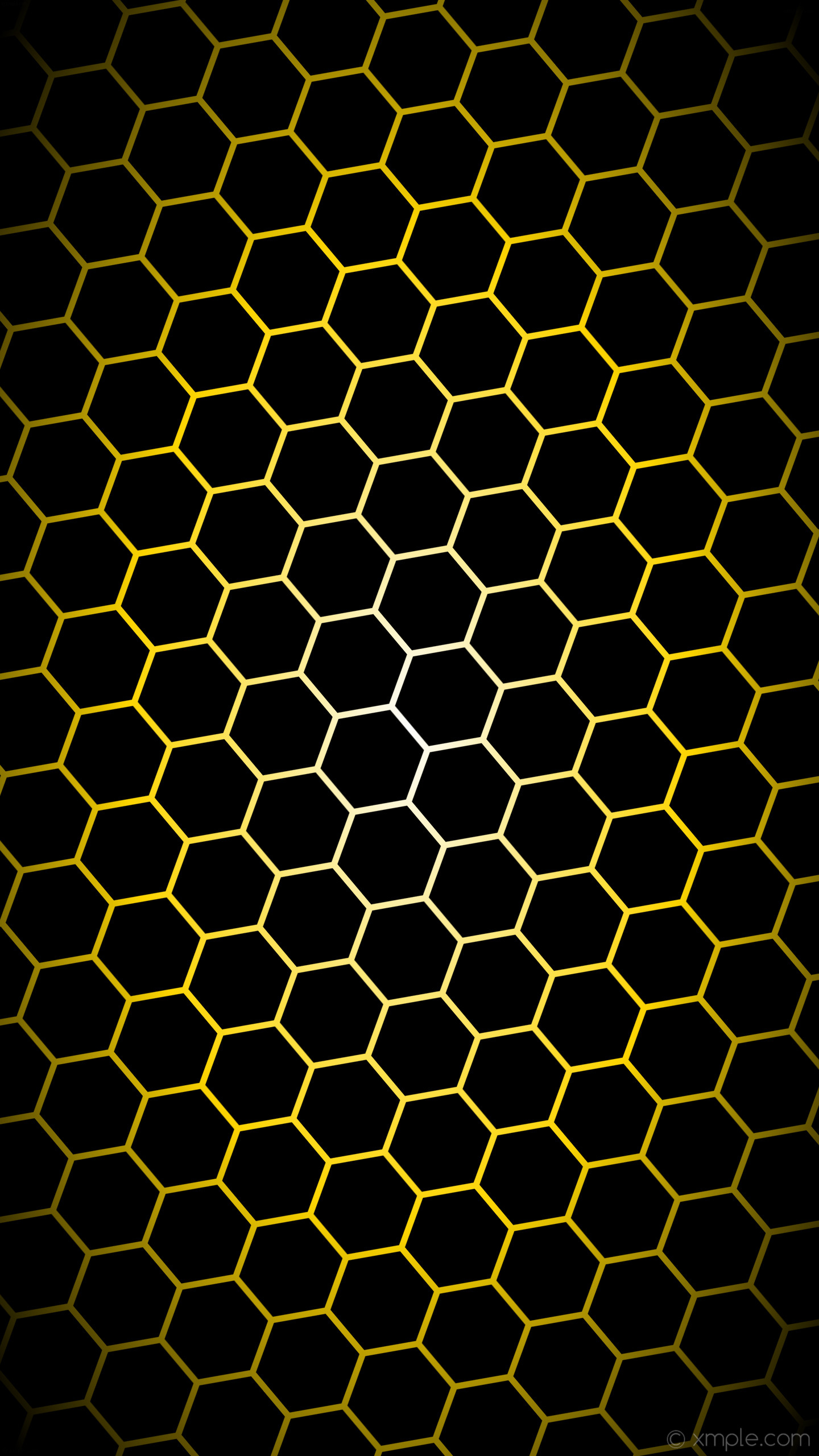 1440x2560 wallpaper yellow hexagon glow white gradient black gold #000000 #ffffff  #ffd700 diagonal 40