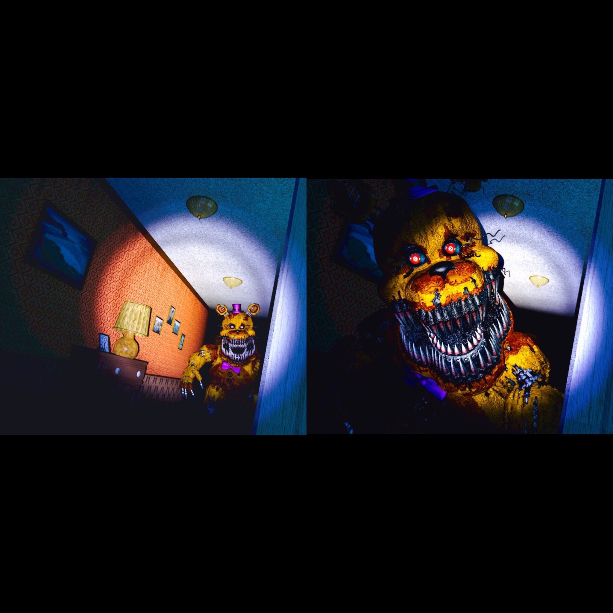 2048x2048 Nightmare Fredbear in the West Corridor as seen in Five Nights at Freddy's  4. #FNAF4