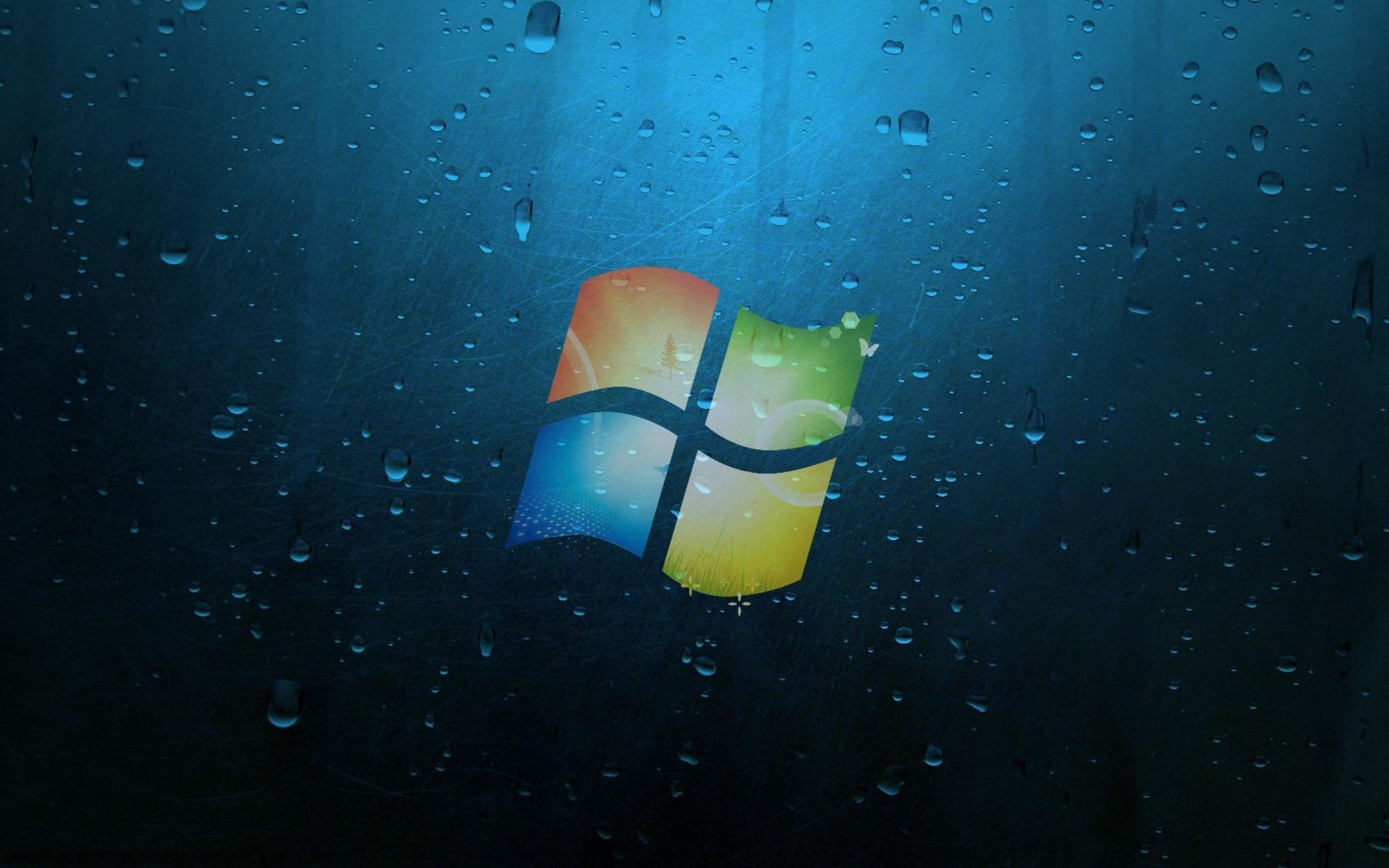 1920x1200 Windows 7 with water drops