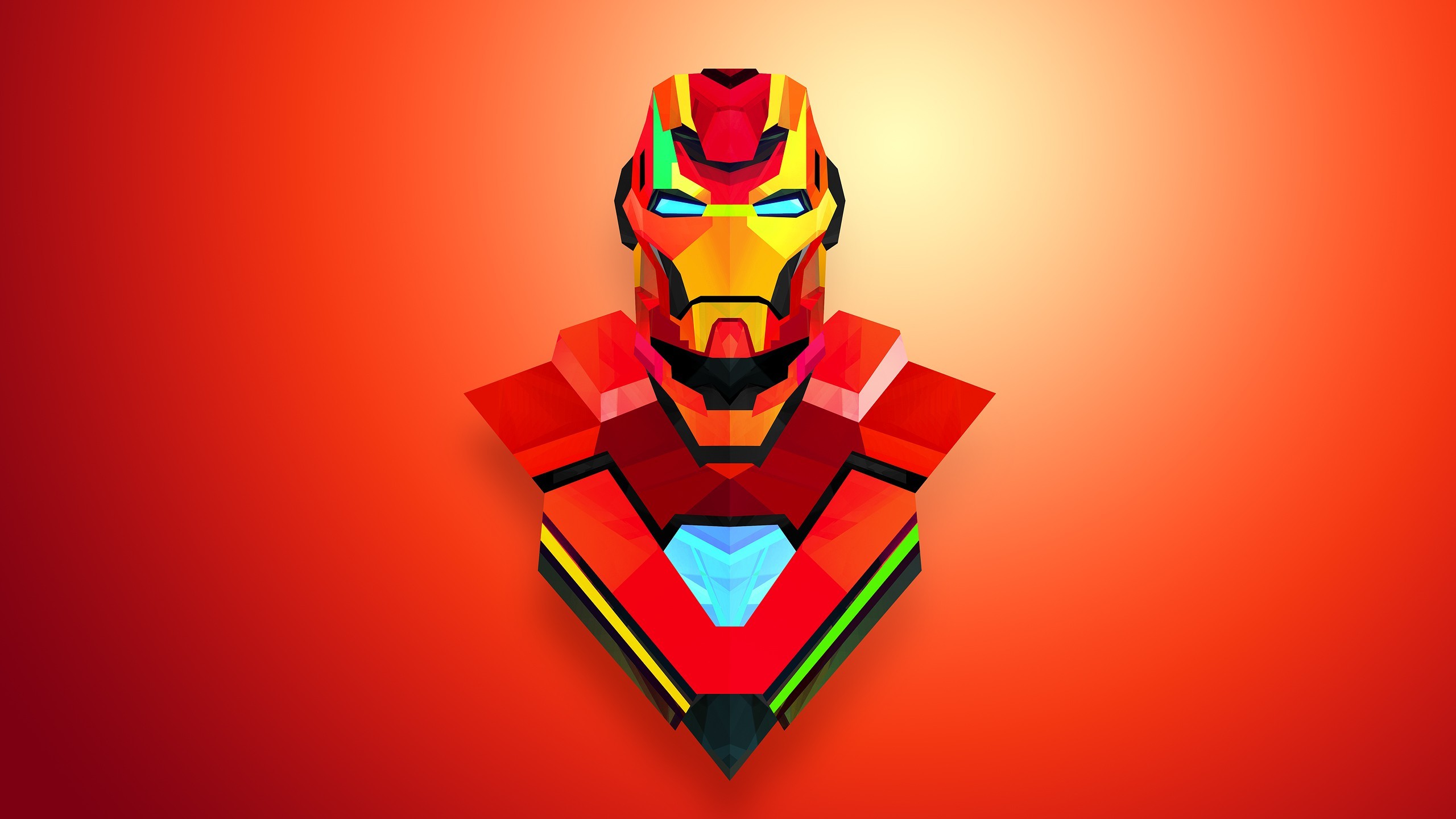 2560x1440 abstract, Iron Man, Red, Justin Maller