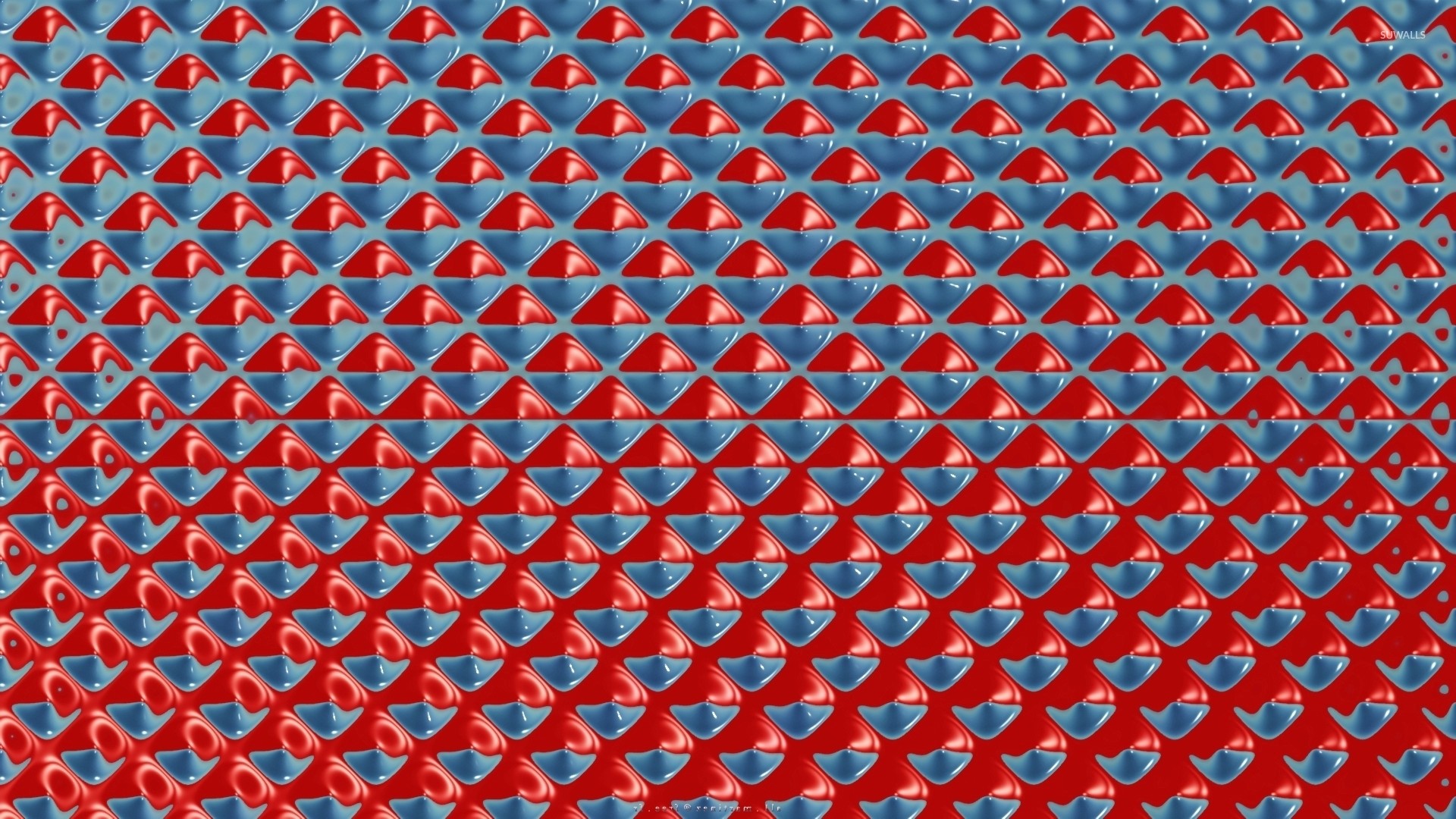 1920x1080 Red and blue hypnotic shapes wallpaper