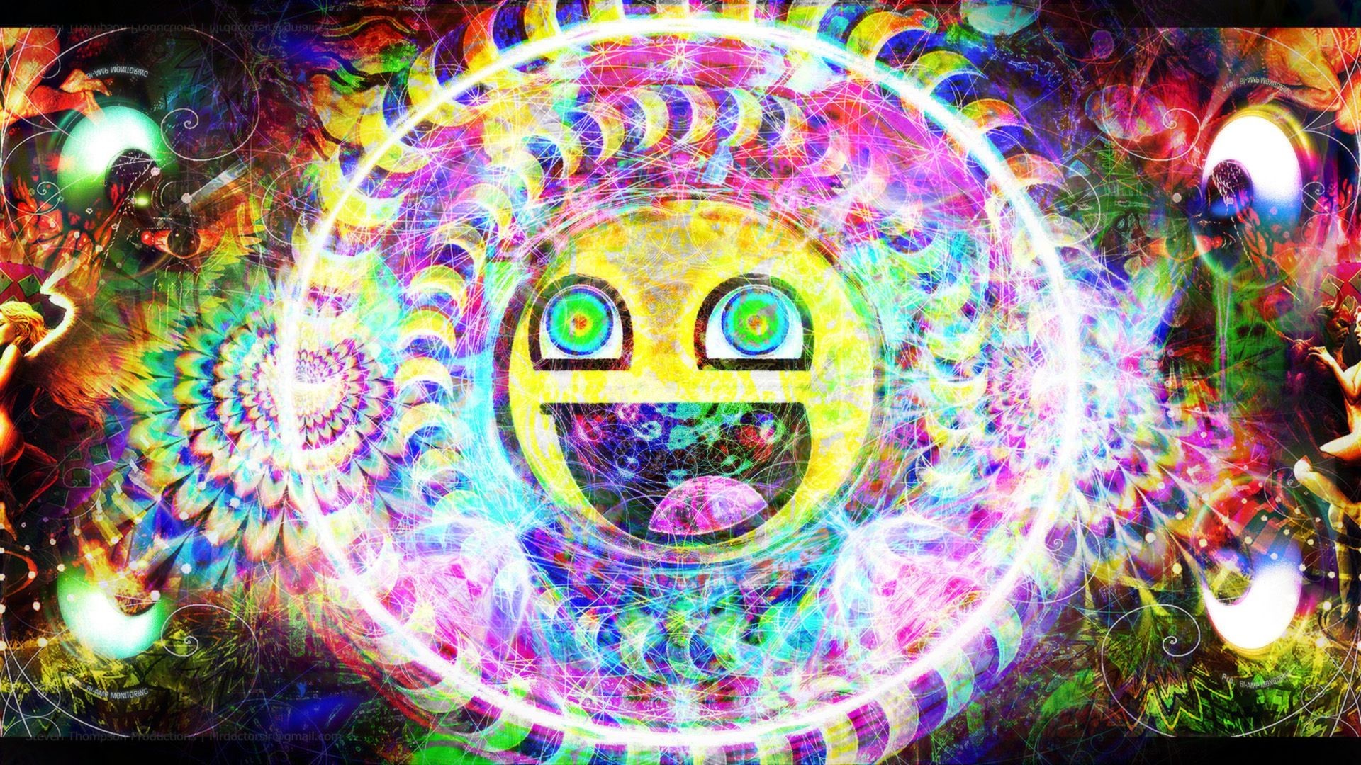 1920x1080 Trippy Psychedelic Awesome Smiley HD Wallpaper