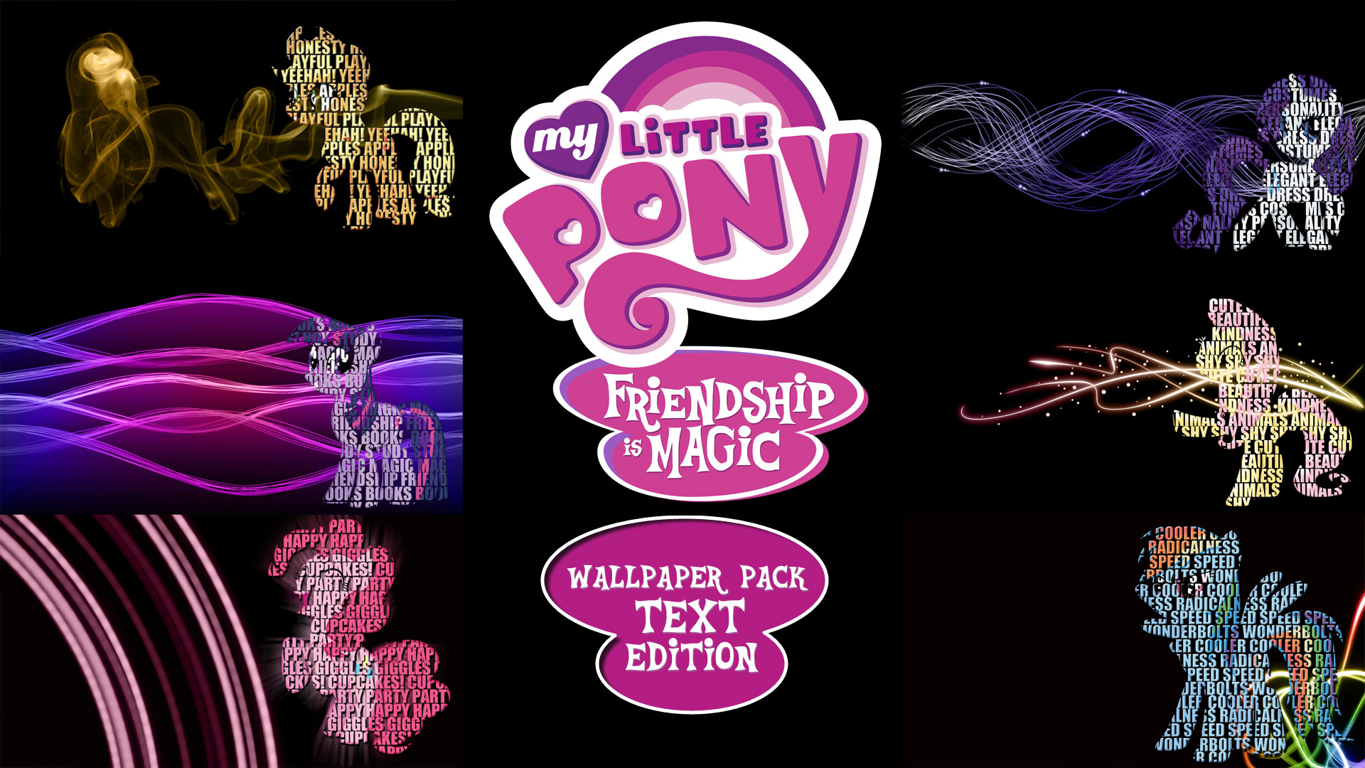1920x1080 ... My Little Pony FIM Wallpaper Pack Text Edition by BlueDragonHans