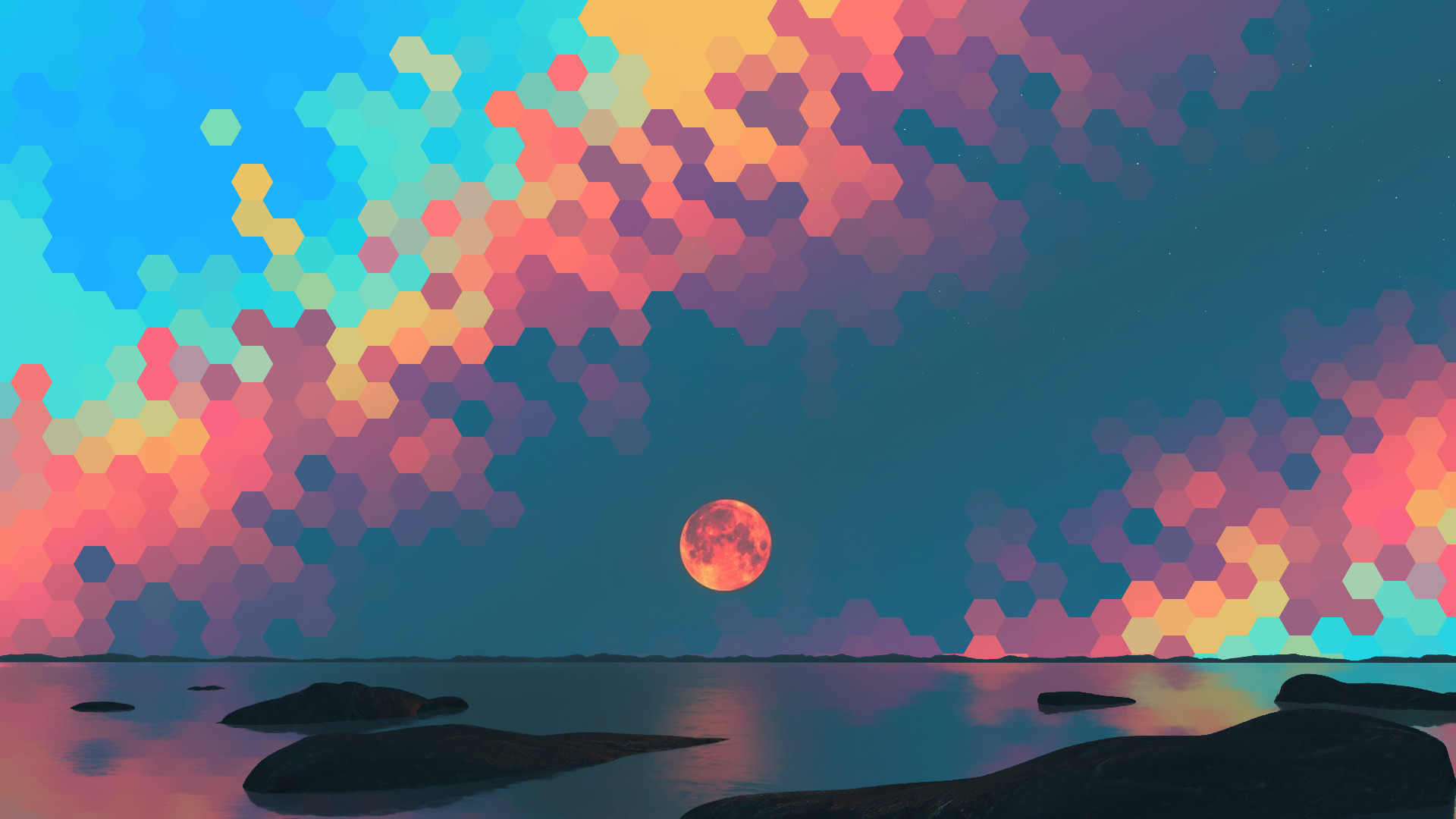 1920x1080 Decided to combine two of my favorite wallpapers, Hex Fade / Blood Moon  [1920 x 1080] ...