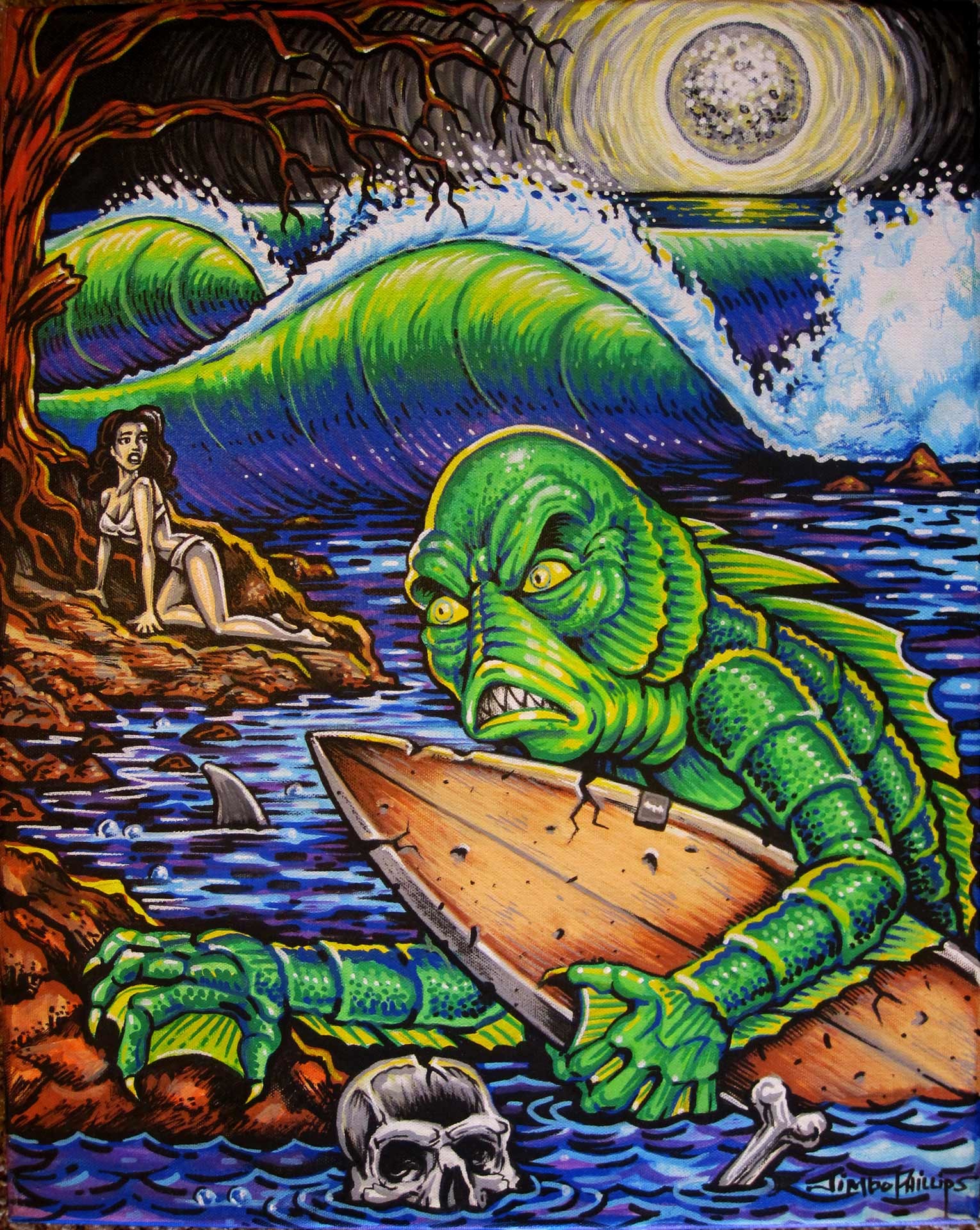 1530x1920 "Creature From The Black Surf" - Artist Jimbo Phillips' timeless skate,  surf and lowbrow style - ESPN