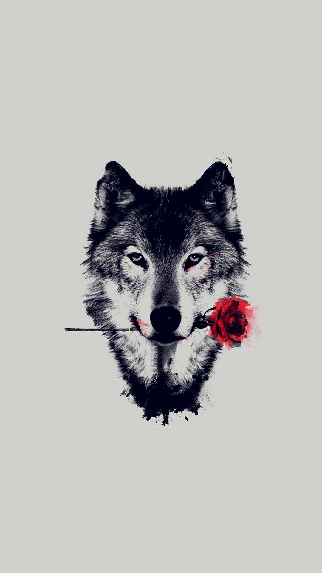 1080x1920 Wolf Red Rose Art Wallpaper iPhone resolution 