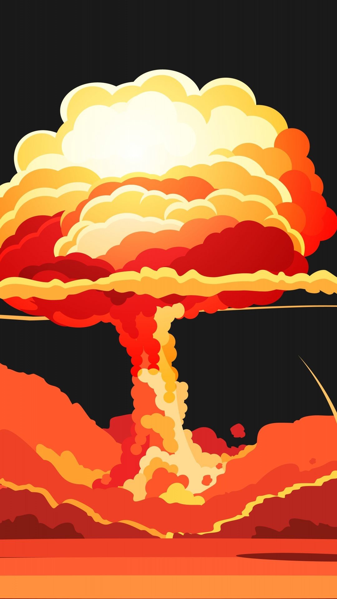 1080x1920 Atomic bomb, explosion, clouds, art,  wallpaper
